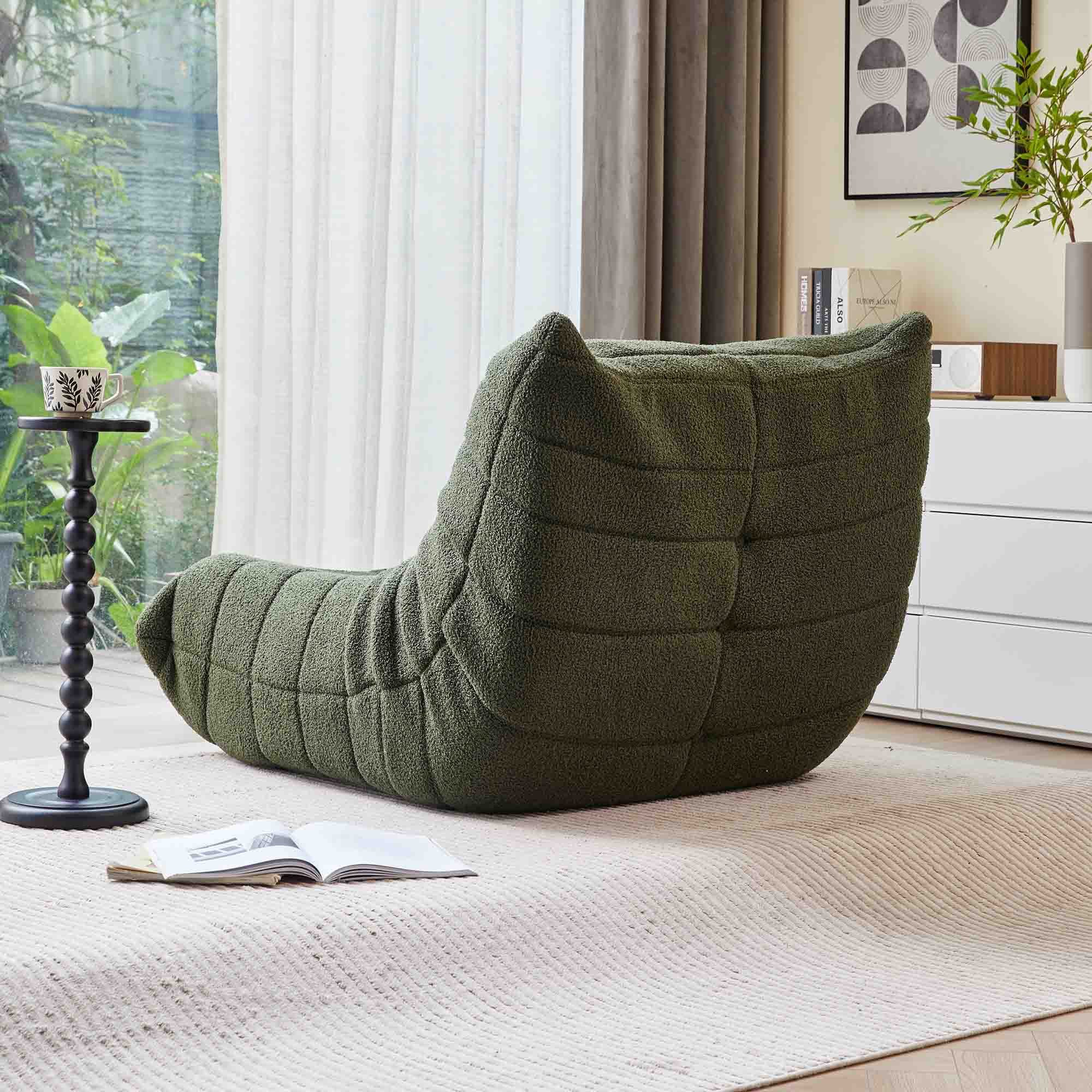 OKWISH Sitzsack Einzelsofa, Wohnzimmer Sofa, Loungesofa, Kindersofa, Küchensofa (Teddyfleece+Schaumstoff mit hoher Dichte, 1 St., Interne rahmenlose Struktur), Produkt als komprimierte Verpackung