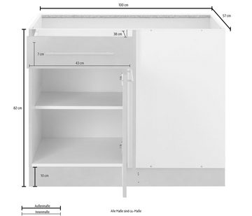 wiho Küchen Eckunterschrank Flexi2 Breite 100 cm, Planungsmaß 110 cm, ohne Arbeitsplatte