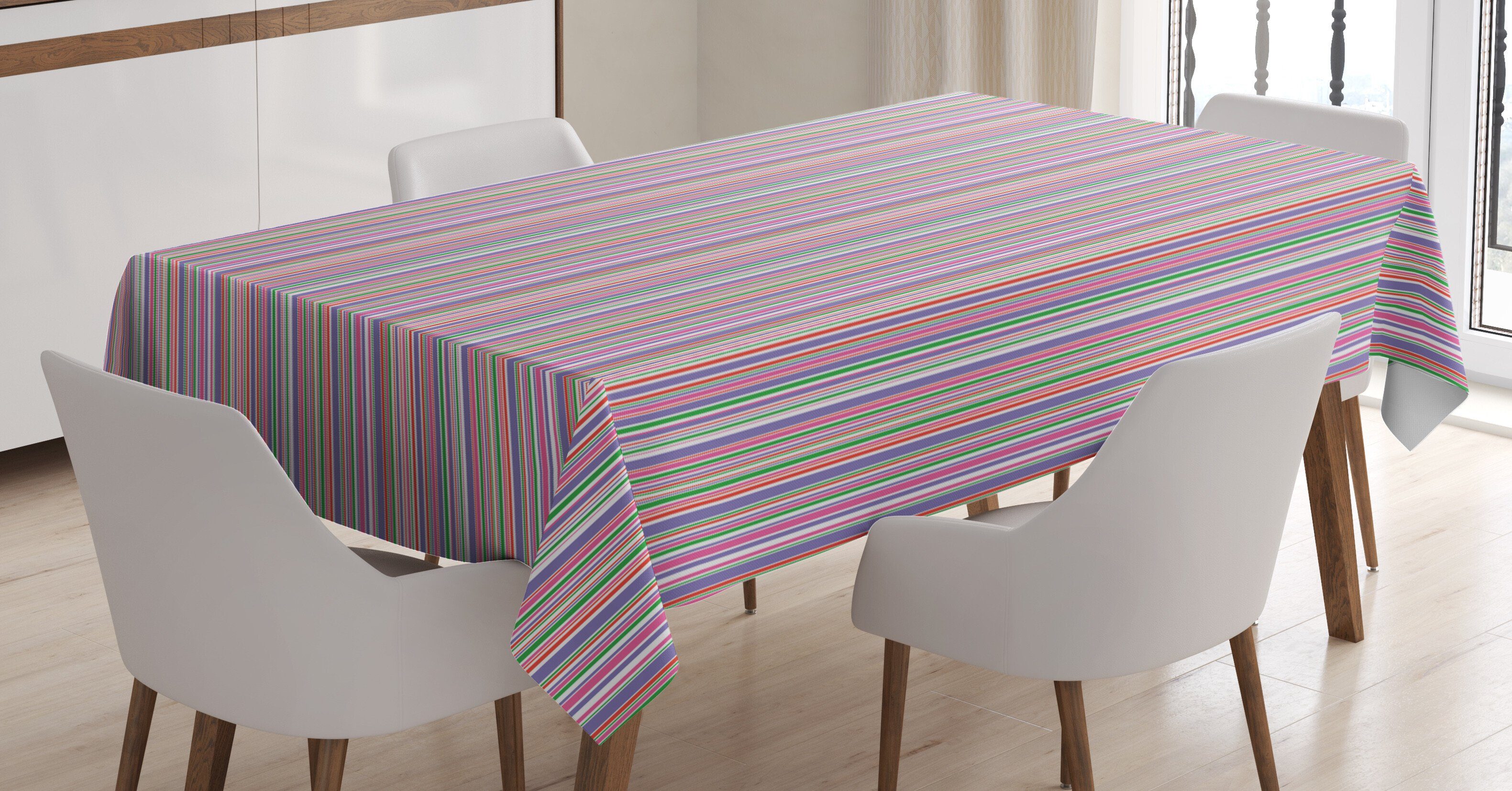 Sonderkonditionen Abakuhaus Tischdecke Farbfest Entwurf geeignet Bereich Außen Farben, vibrierender Für Waschbar Klare den Abstrakt Nadelstreifen