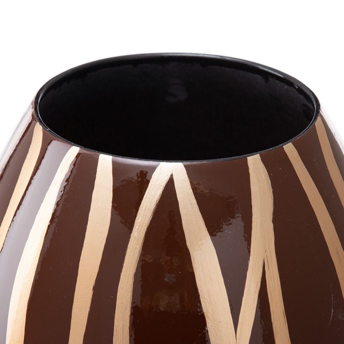x Bigbuy Dekovase Keramik Vase x cm 36 Gold Braun Zebra aus 21,5 21,5