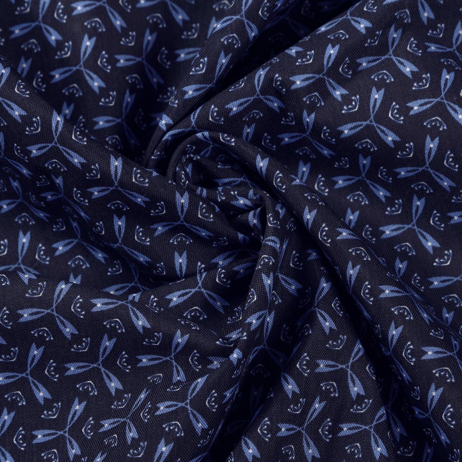 Vorhang Marvin Schlaufenschal bedruckt Gemustert - 140x160cm, Schlaufenschal blau bedruckt, Gerster, - anthrazit