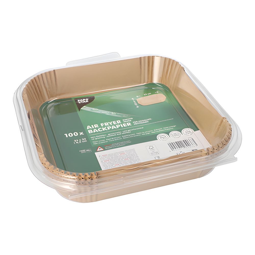 PAPSTAR Backpapier 100 x Backpapiere 23 cm x 23 cm x 4,5 cm braun Heißluftfritteusen – Bild 3 von 3