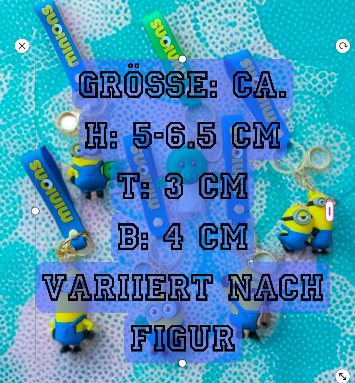 GOLDIA GMBH Schlüsselanhänger Minions Comicfigur mit Handschlaufe und Karabiner,Zufallsmotiv 5–6,5cm (Set, 1-tlg., Geschenk-Set), Sechs Designs, flexible Schlau – Bild 2 von 5