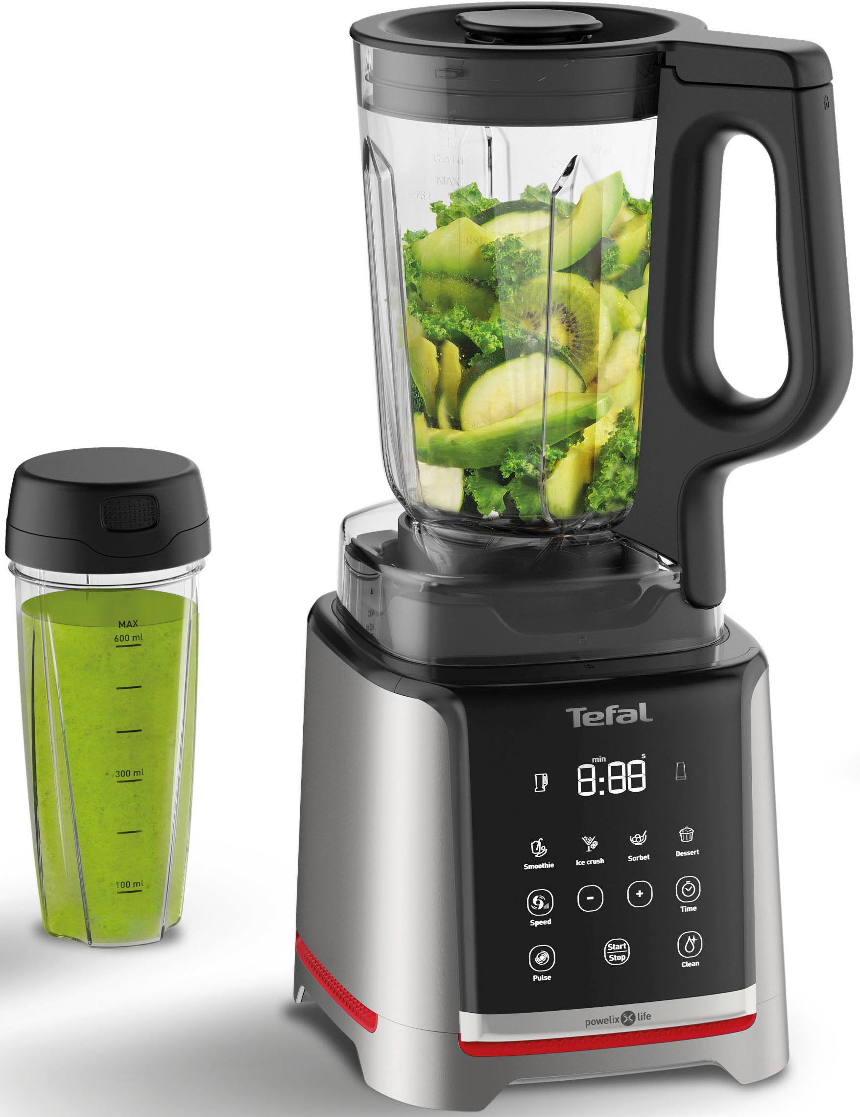Tefal Standmixer BL91HD Infiny Mix+ Highspeed, 1600 W, 5 automatische Programme, Klingen mit Titanbeschichtung