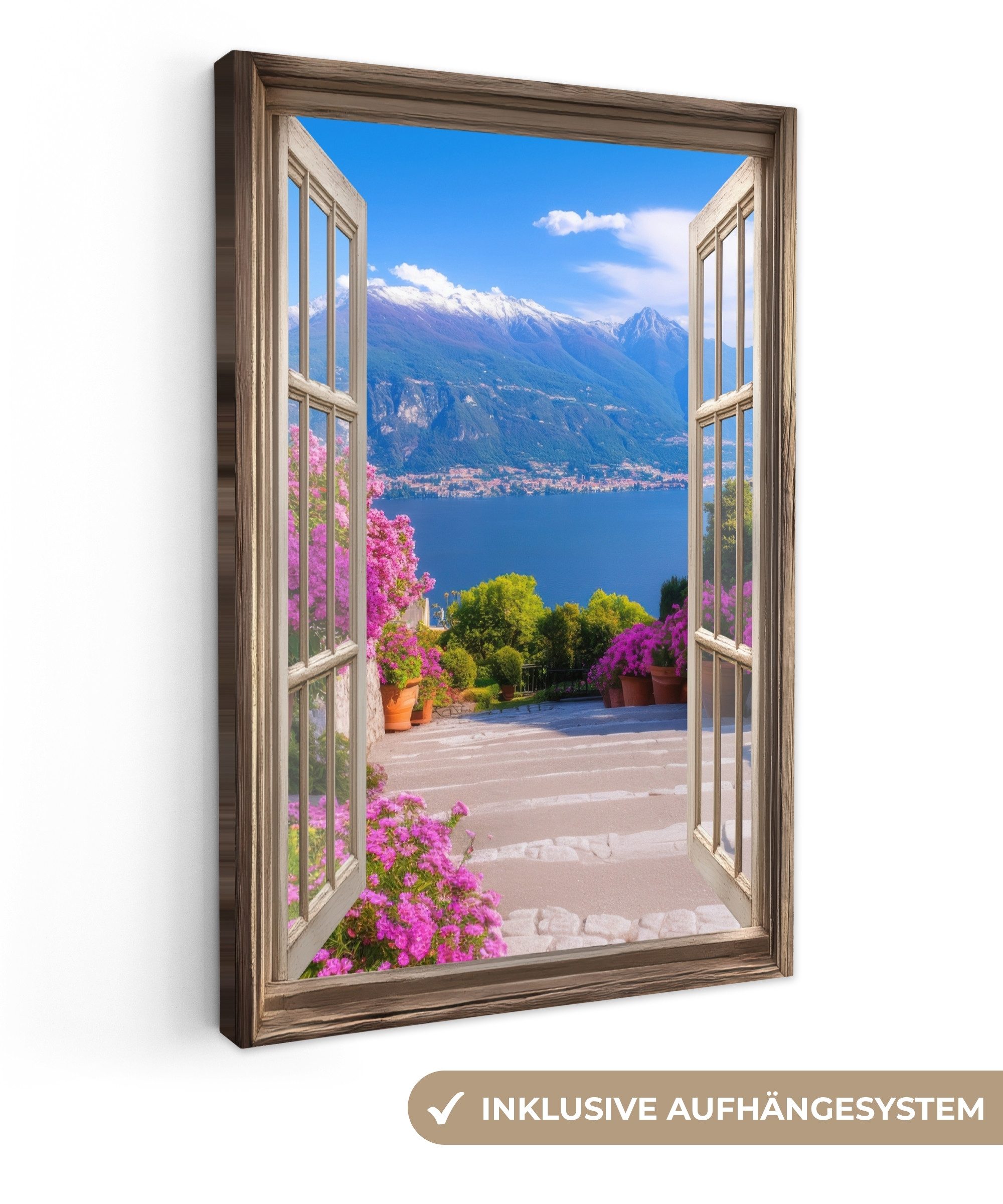 OneMillionCanvasses® Leinwandbild Durchblick - Berg - Landschaft - Ausblick günstig online kaufen