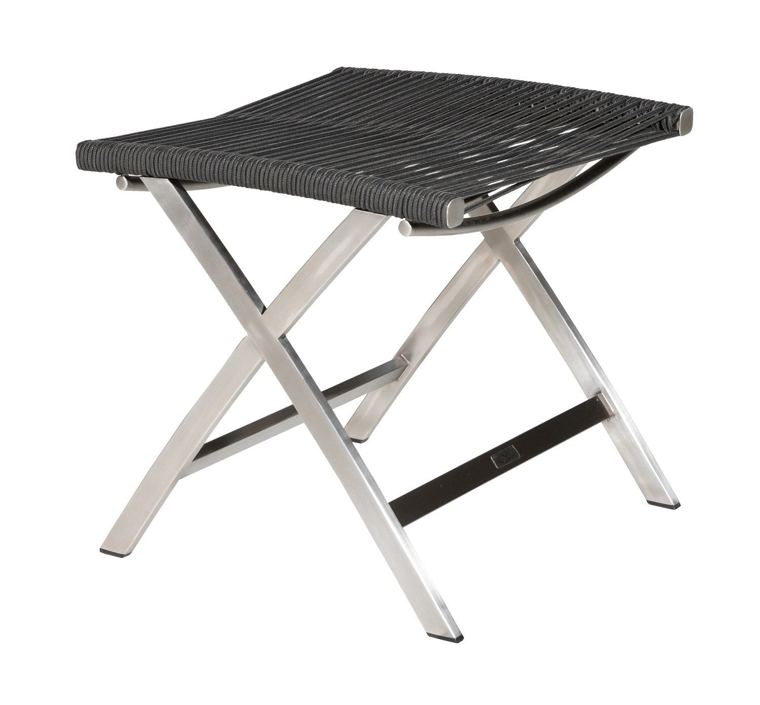Natur24 Gartenstuhl Atlanta Hocker 47 x 47 x 47 cm Edelstahl Grau
