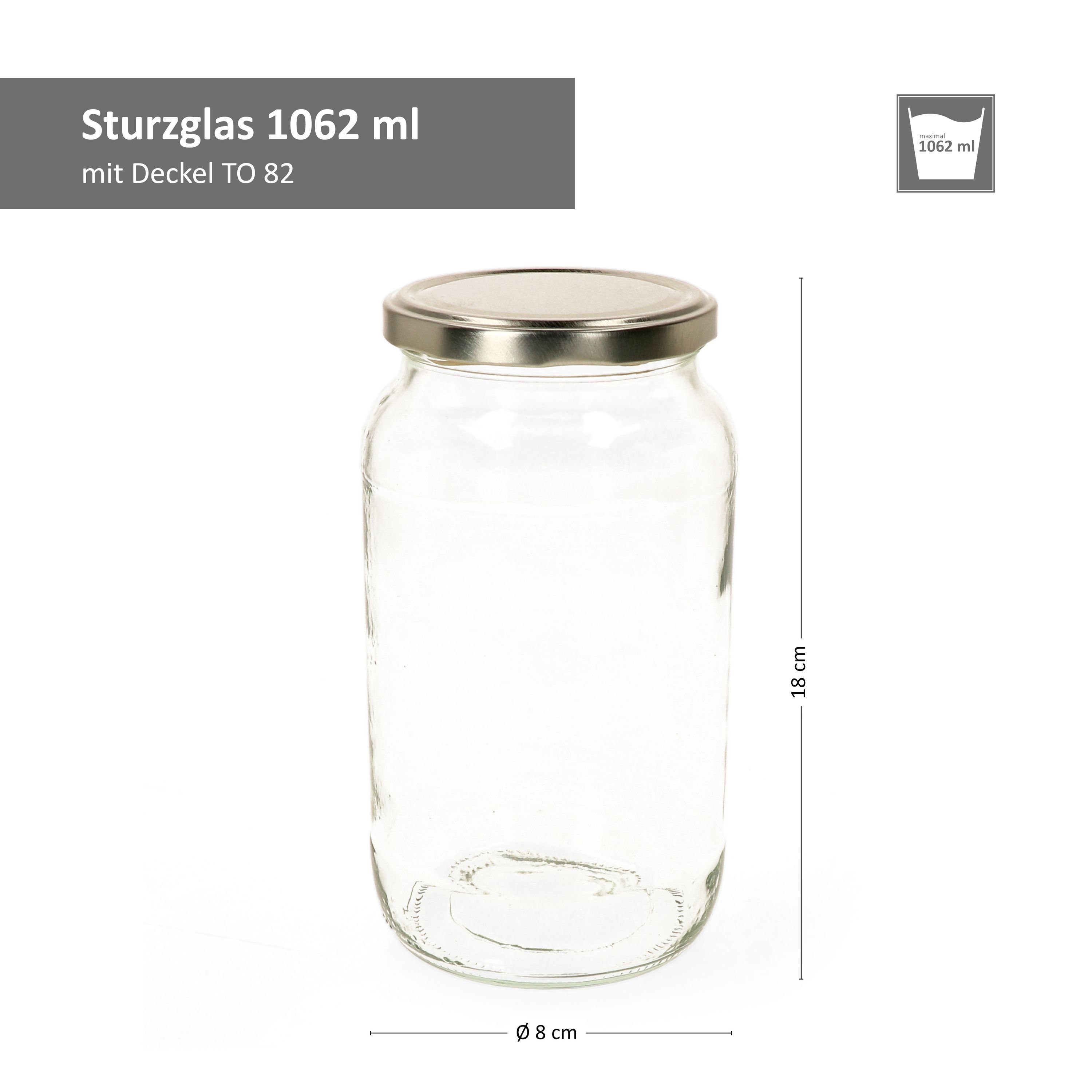 Set Deckel Glas MamboCat ml Silberner 6er Rezeptheft, incl. 82 Einmachglas Rundglas 1062 To
