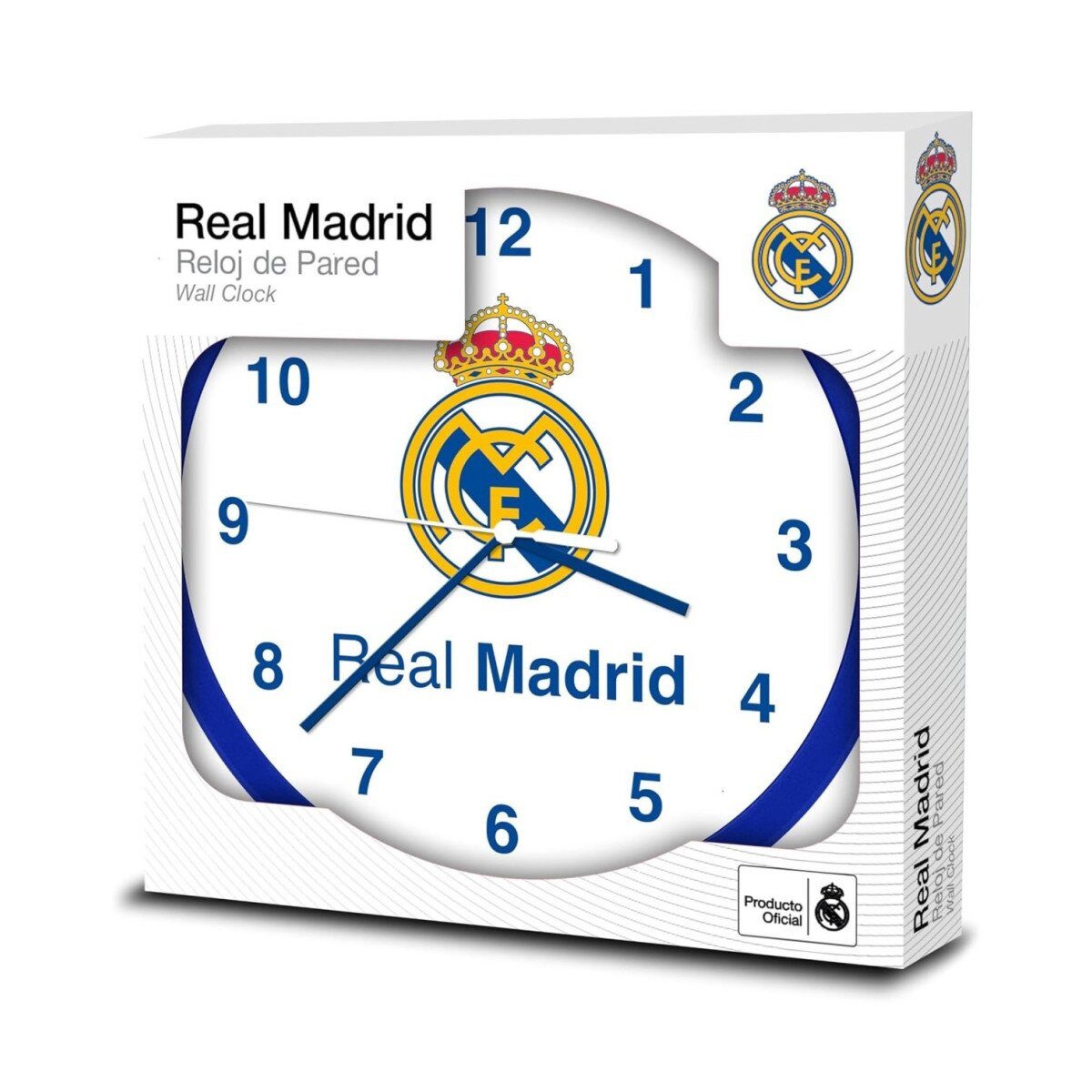 Real Madrid Wanduhr Real Madrid Wanduhr 25cm Fan-Uhr Weiß Emblem Design