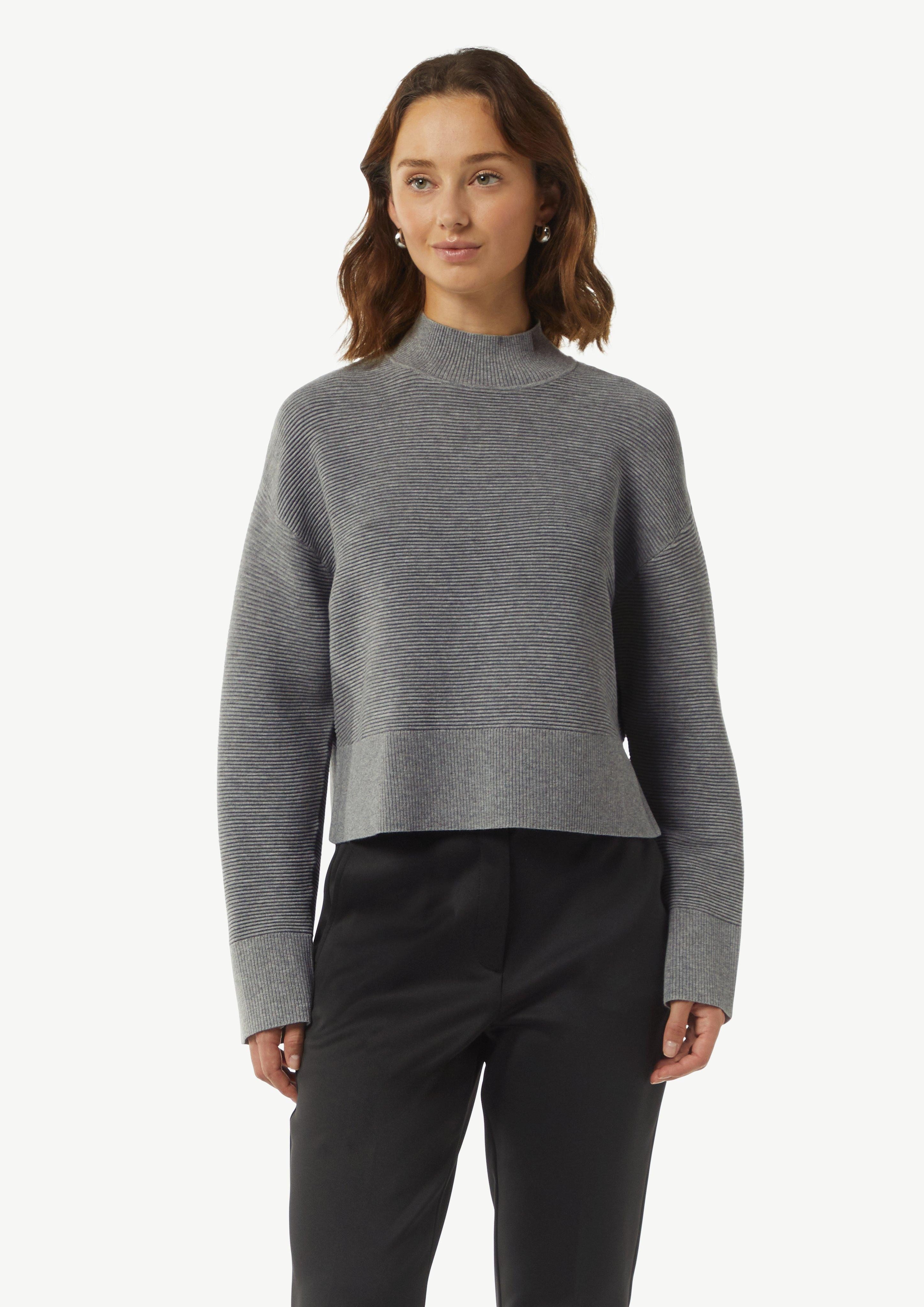 Langarmshirt Strickpullover mit Strukturmuster