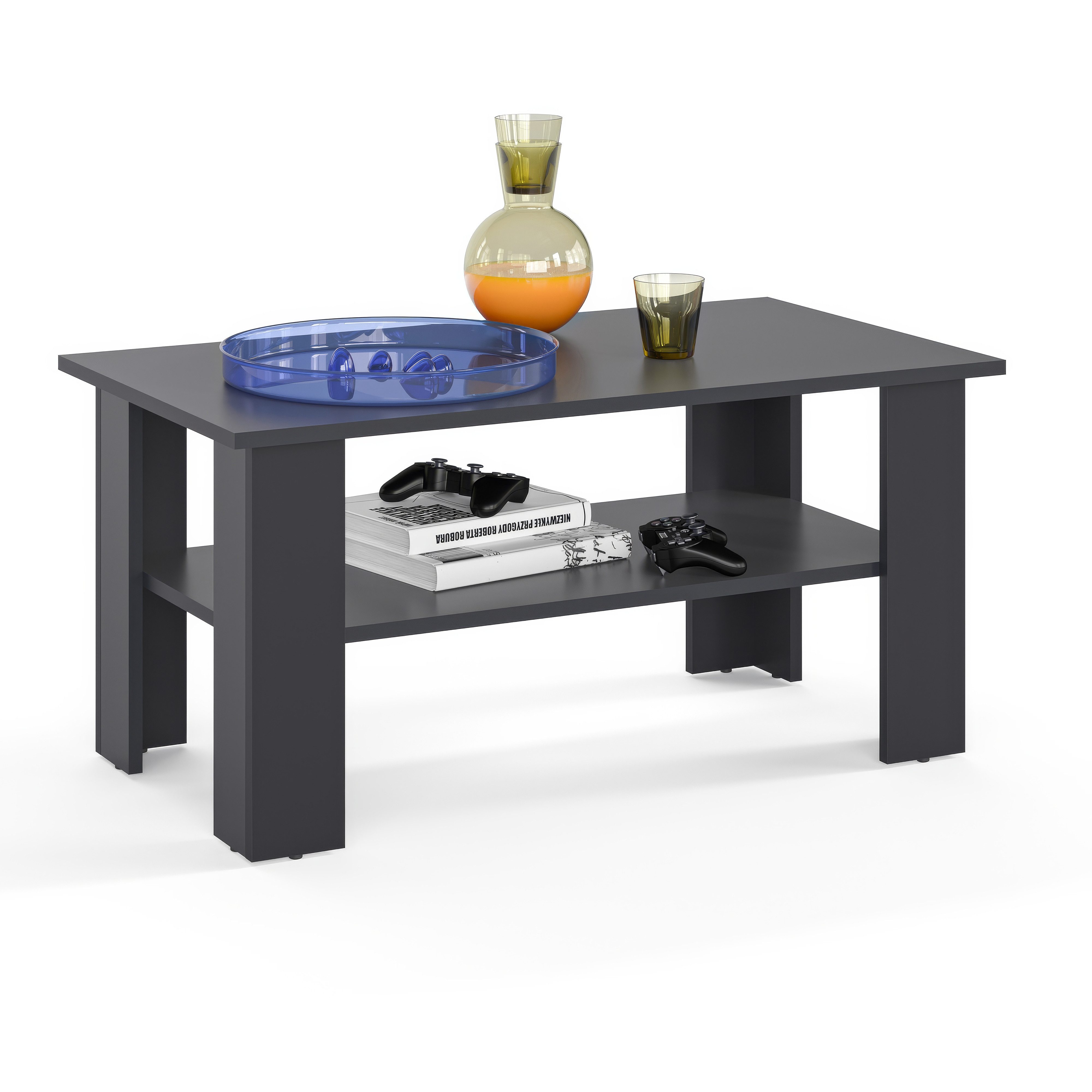 KOMTO Couchtisch Wohnzimmertisch Modern Couchtisch Holz Coffee Table Tisch (Wohnzimmer Beistelltisch Sofatisch Kaffeetisch, Spanplatte, Vienna 90x50x43 cm)
