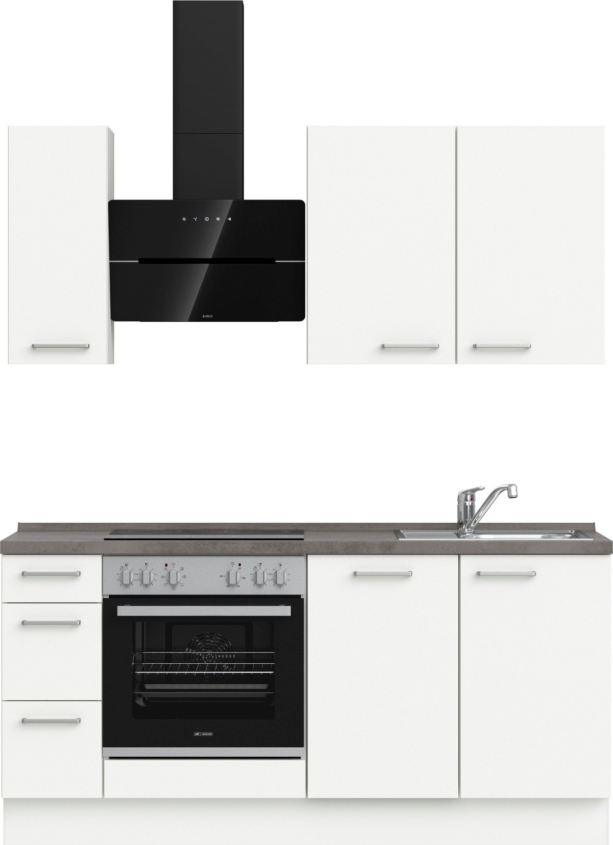 nobilia® elements Küchenzeile "elements premium", vormontiert, Ausrichtung wählbar, Breite 180 cm, mit E-Geräten