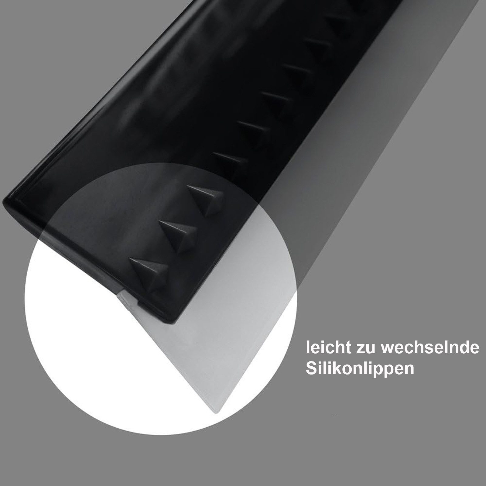 HAC24 Wasserabzieher Scheibenabzieher Fensterabzieher Glasabzieher für Auto Fenster Dusche, (1-St), mit Schaumstoffgriff Inkl. 2 Silikon Ersatzlippen – Bild 5 von 5