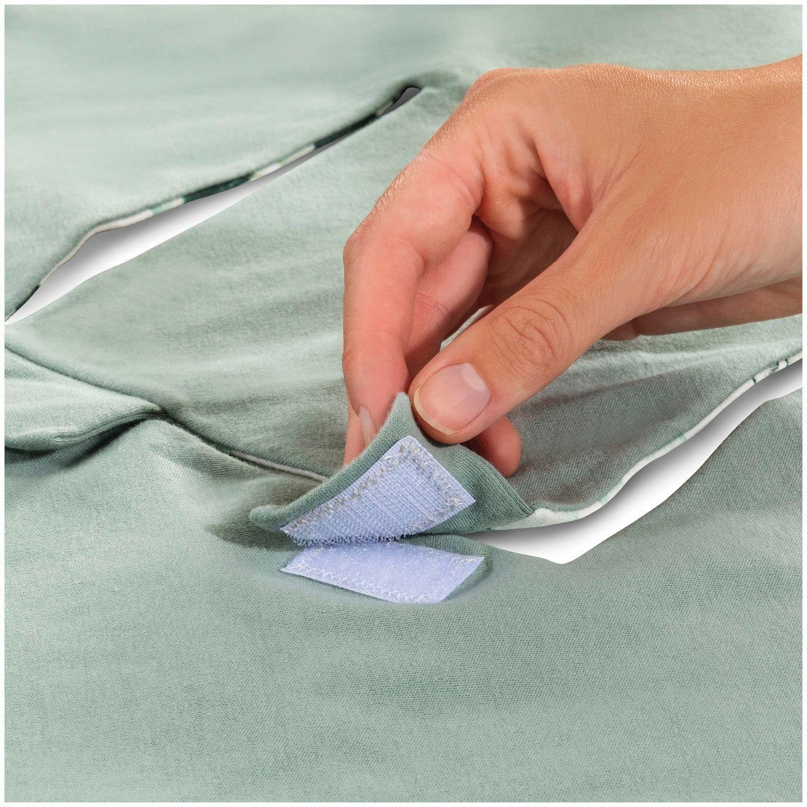 Babydecke Baby Einschlagdecke, Snuggle N Dream leaves Mint/grün, Hauck, Baby Einschlagdecke mit Kapuze