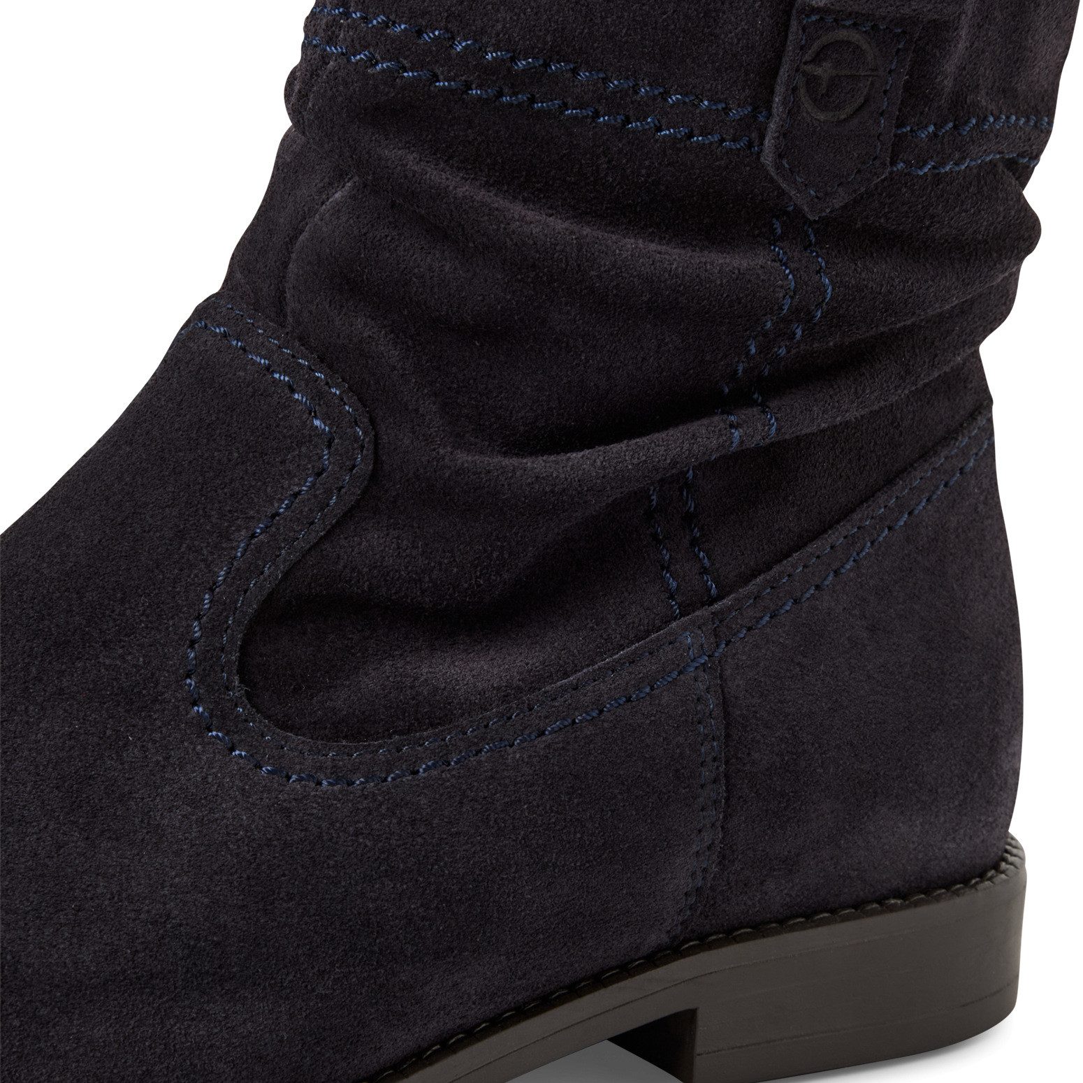 Tamaris Stiefelette, Blockabsatz, Boots mit Falten im slouchy Look
