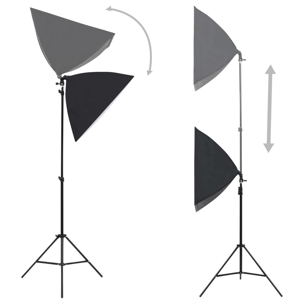 vidaXL Fotohintergrund Fotostudio Set mit Softbox-Leuchten und Reflektor