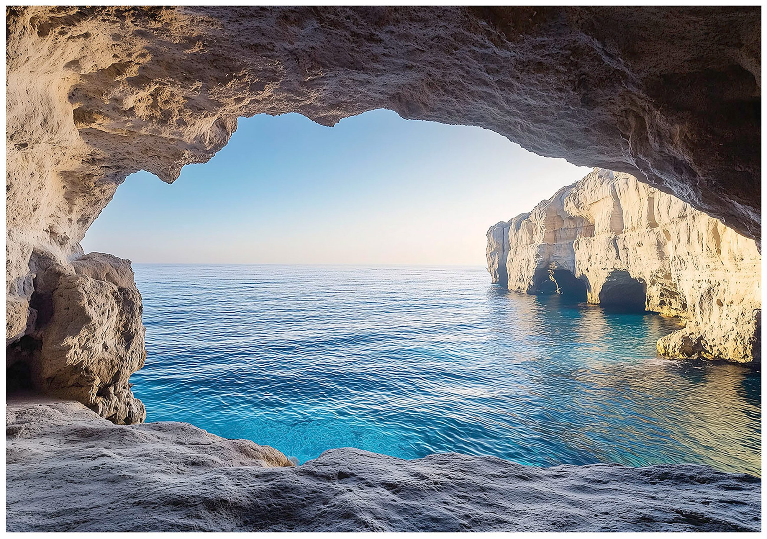 Wallarena Fototapete Ozean Höhle Wasser Vlies Tapete Wohnzimmer Schlafzimmer Wandtapete, Glatt Vlies Washable, Ozean, Höhle, Wasser, Natur, (Packung, 2 St., Vlies Fototapete), Vliestapete blau Wohnzimmer Schlafzimmer Küche Tapete + Kleister