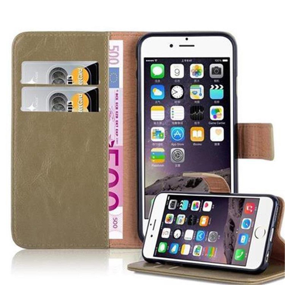 Cadorabo Handyhülle für iPhone 6 / 6S Hülle Apple iPhone 6 / 6S, Klappbare Handy Schutzhülle - Hülle - mit Standfunktion und Kartenfach
