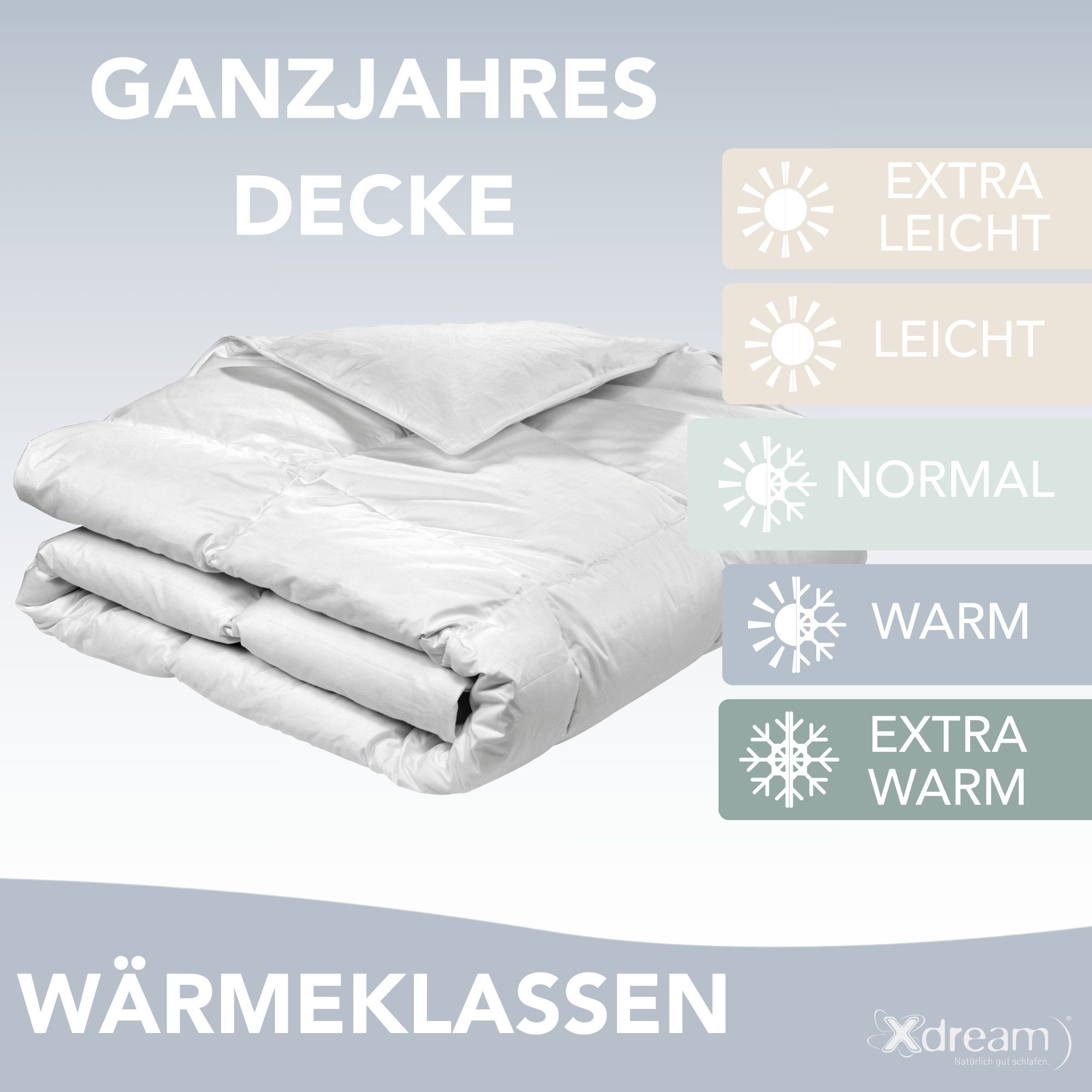XDREAM Daunenbettdecke Nature Daunendecke, 135x200 cm günstig online kaufen