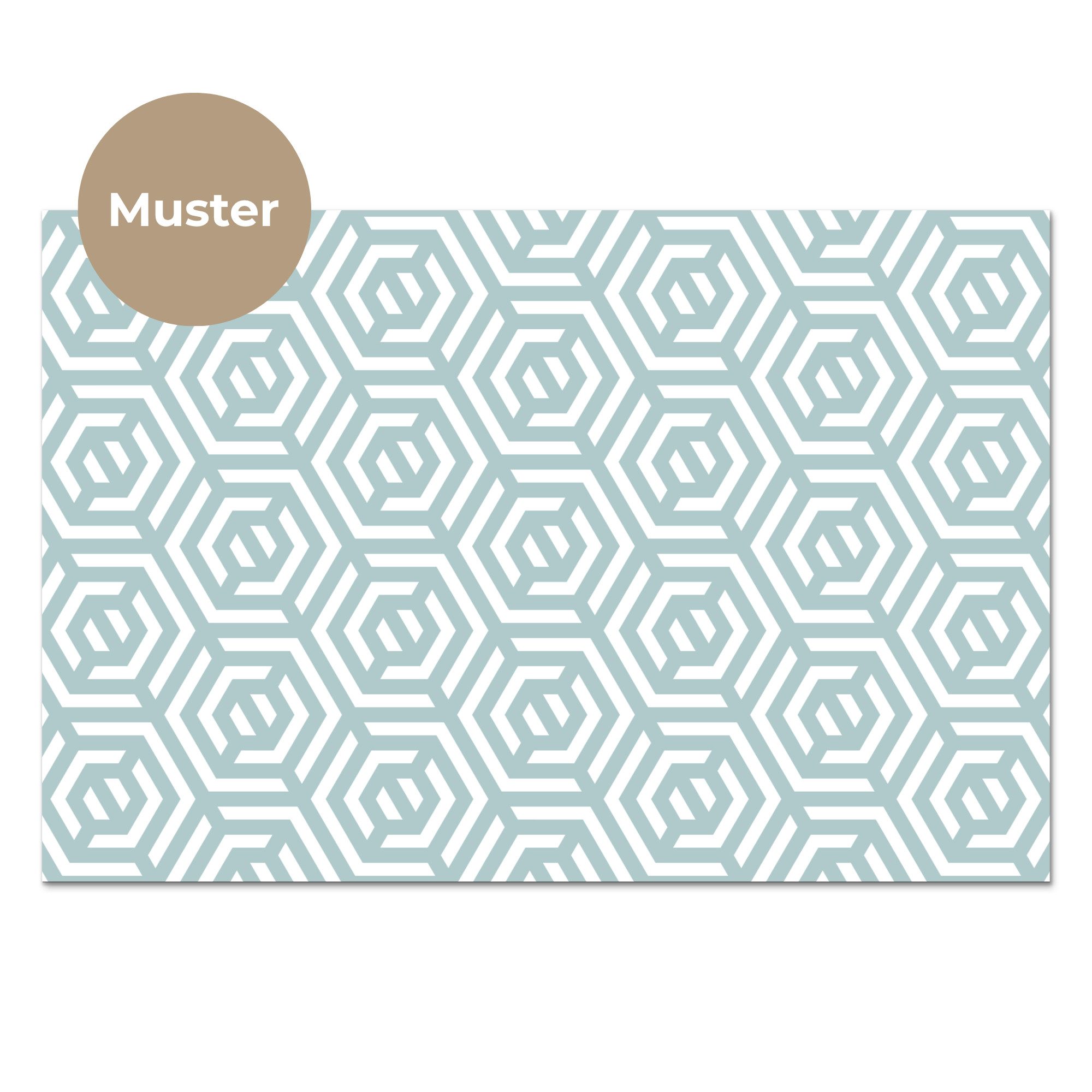 KitchenYeah Küchenrückwand Muster selbstklebend (keine Folie) Muster - Abstrakt - Grün - Geometri, (1-tlg), Spritzschutz, Küche, Rückwand, Küchenwand, Küchenfront, 30x20 cm