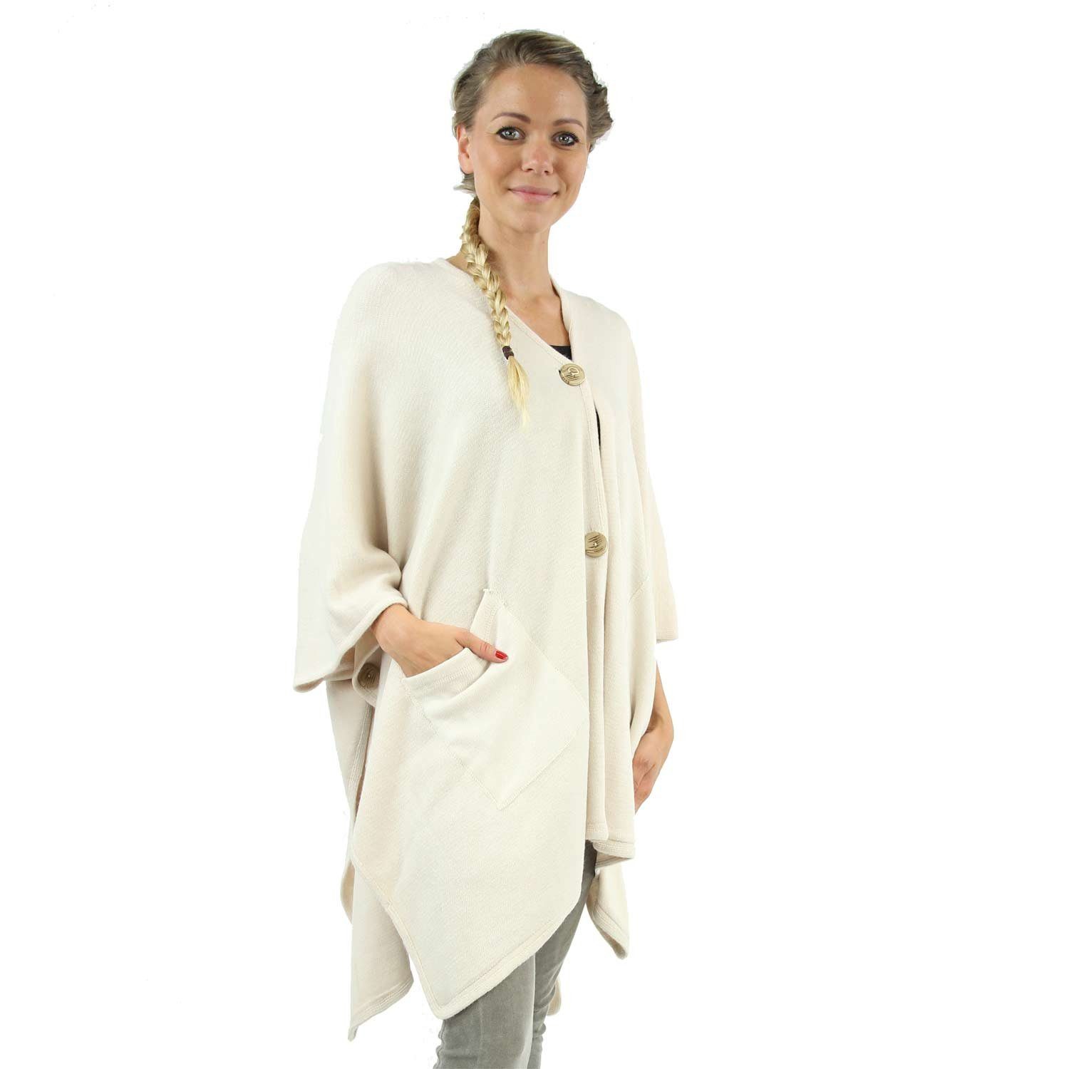 Antonio Poncho Antonio Poncho Damen Winter elegant mit praktischen Taschen günstig online kaufen