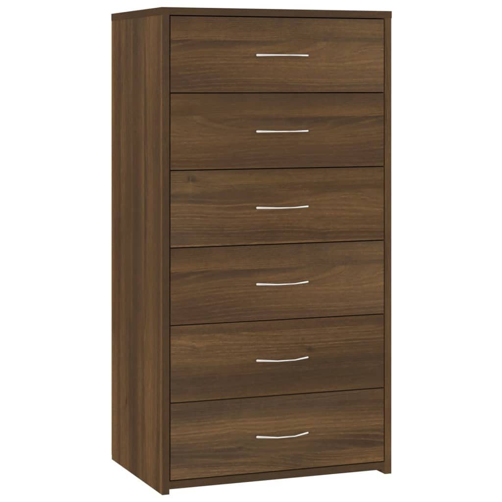 furnicato Sideboard mit 6 Schubladen Braun Eichen-Optik 50x34x96 cm (1 St)