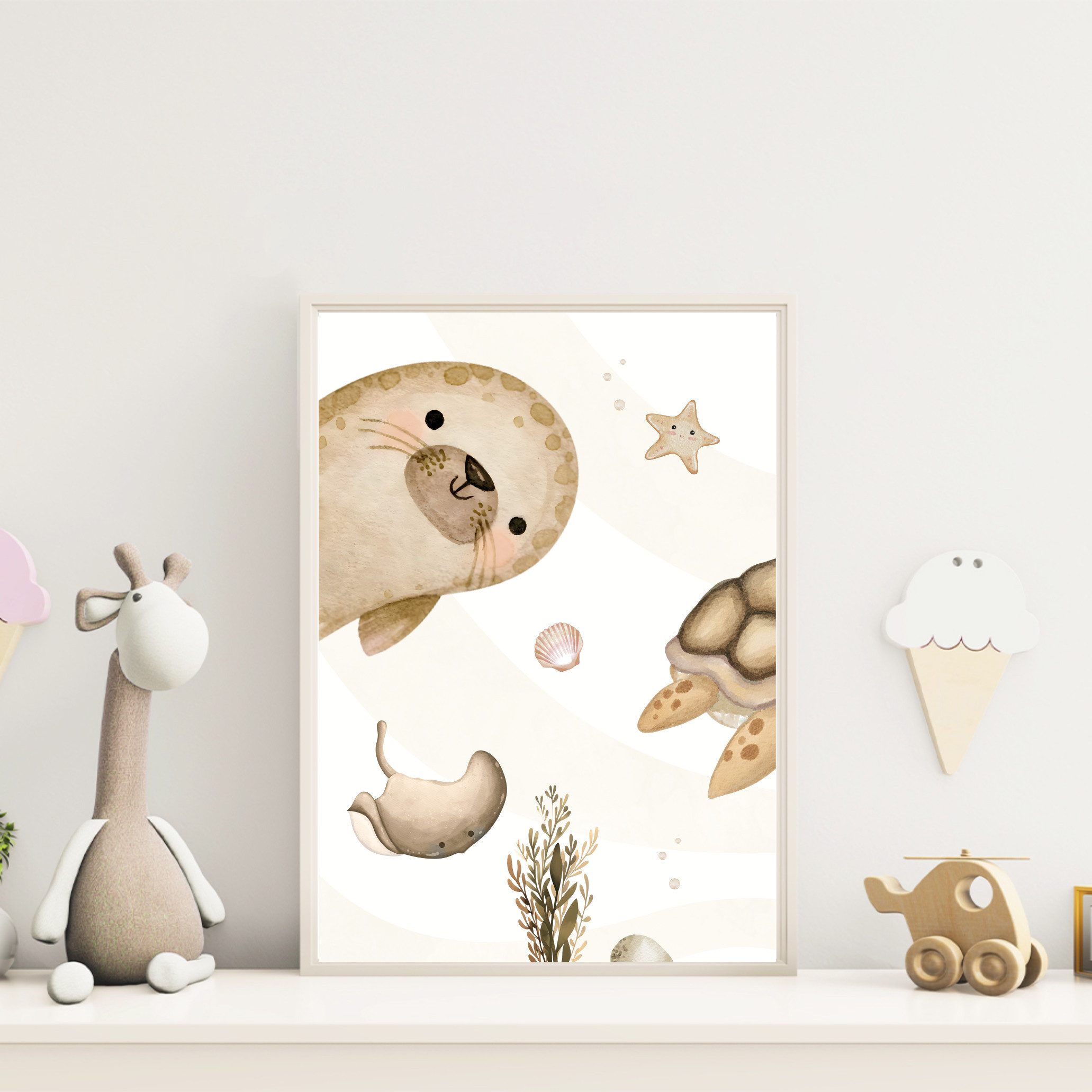 MeinBaby123® Poster Kinderzimmer Meerestiere,  Kinderzimmer Deko, günstig online kaufen