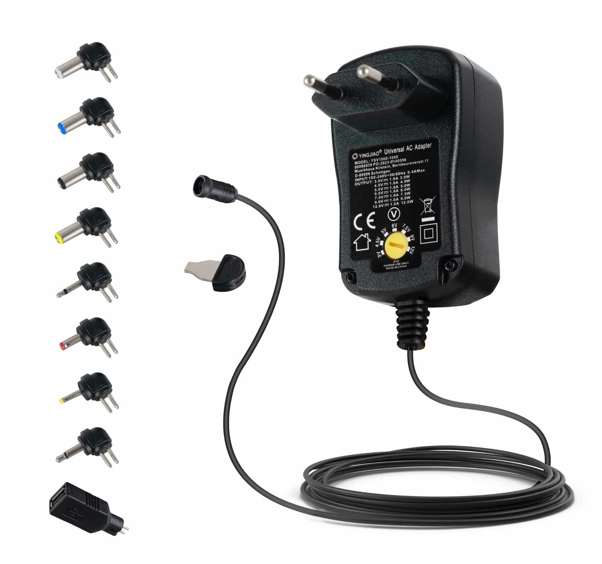 UAD-1000 Universalnetzteil 1A - einstellbare Spannung Universal-Netzteil
