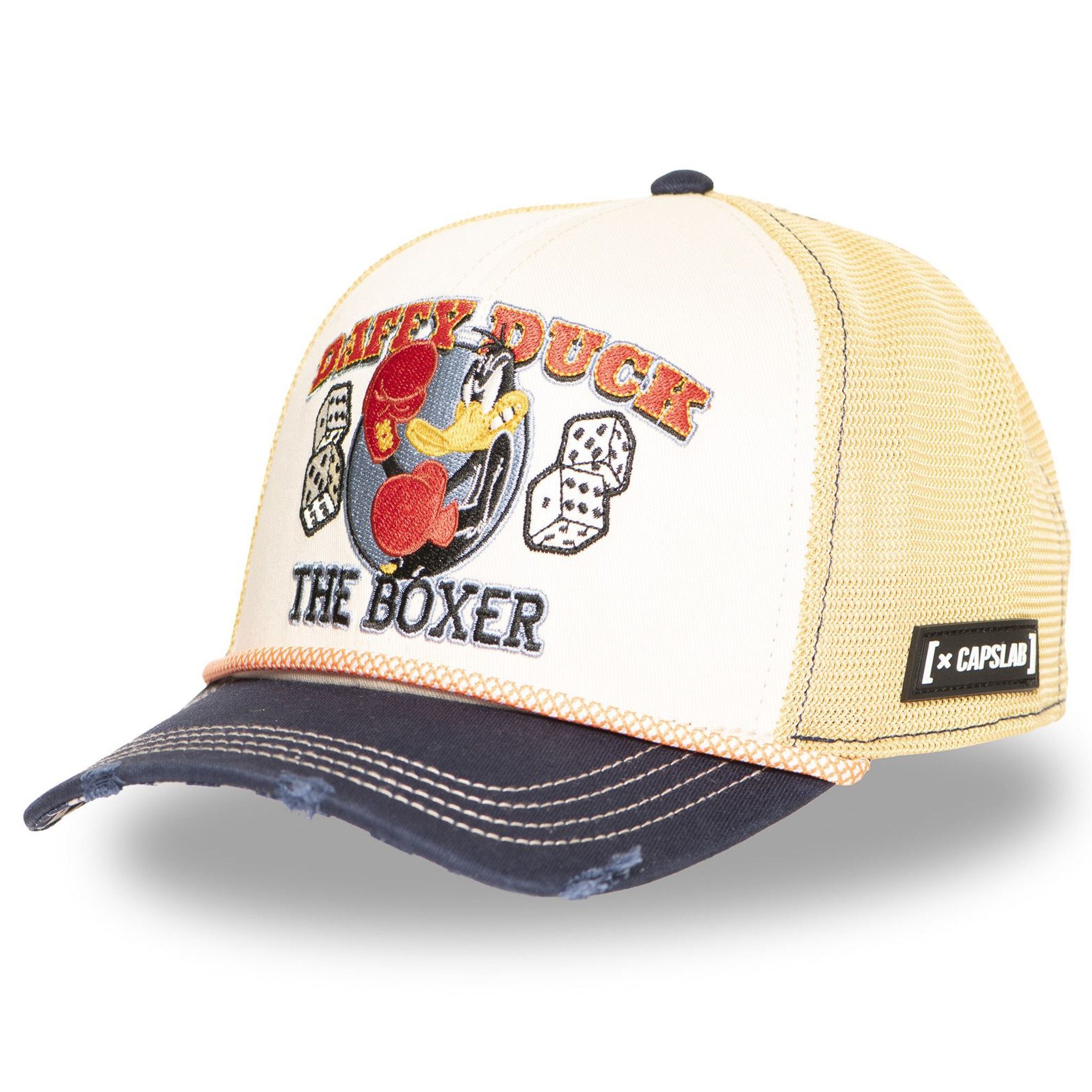 Capslab Trucker Cap CAPSLAB X LOONEY TUNES Semi Curved Trucker Cap Premium (Basecap, Basecap, Meshcap, Trucker Kappe) Used-Look