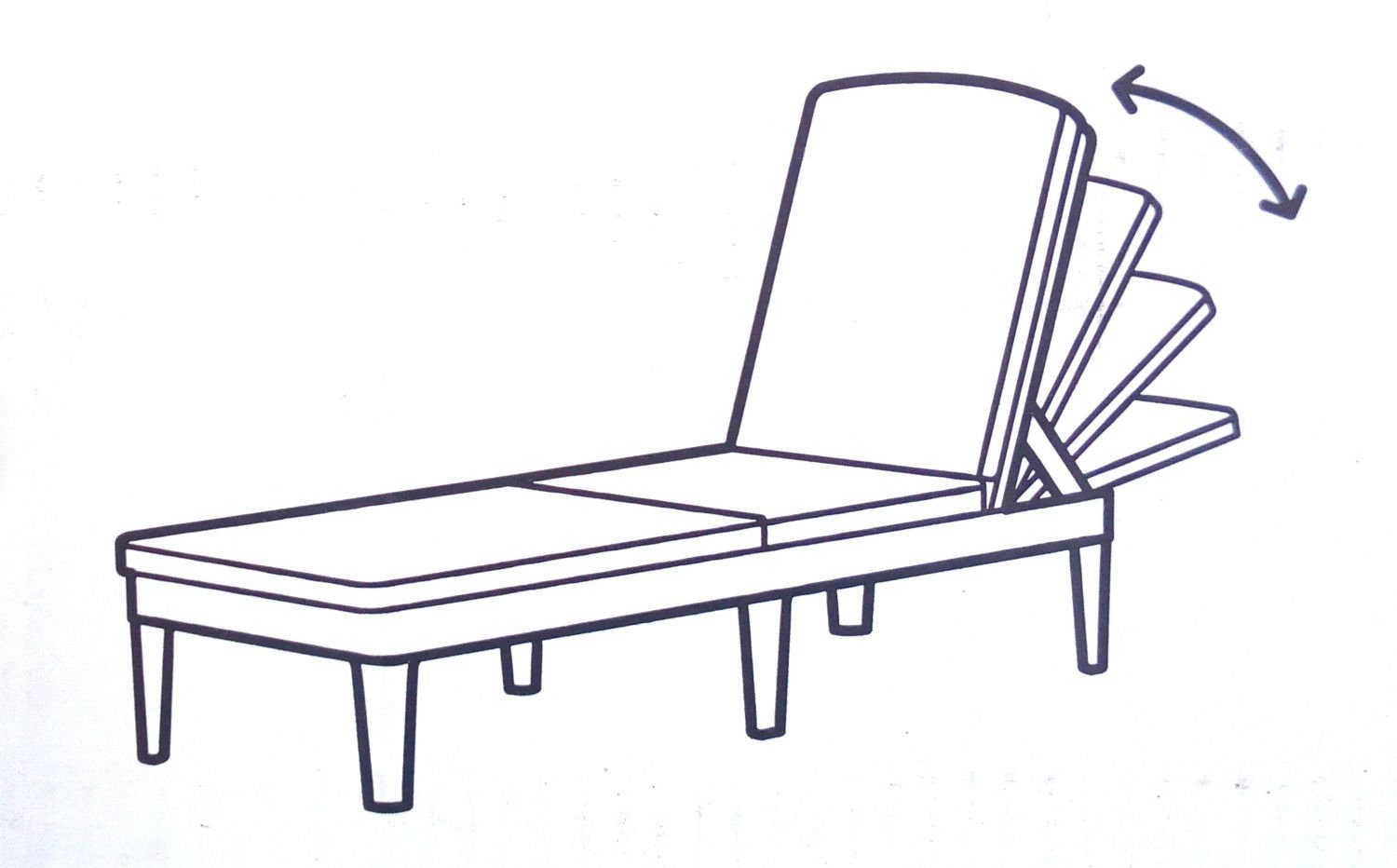 Keter Gartenliege Keter Jaipur Sonnenliege graphit mit Polsterauflage Gartenliege Liege