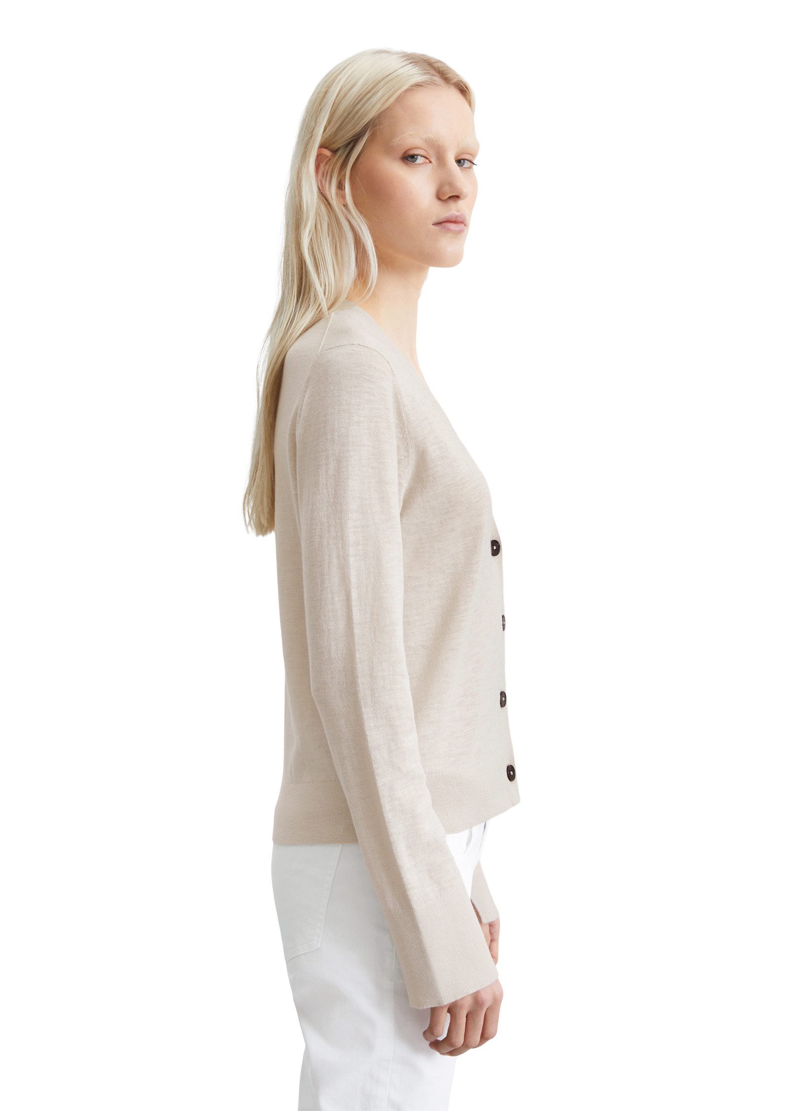 Marc O'Polo Cardigan aus Baumwoll-Leinen-Slub-Garn günstig online kaufen