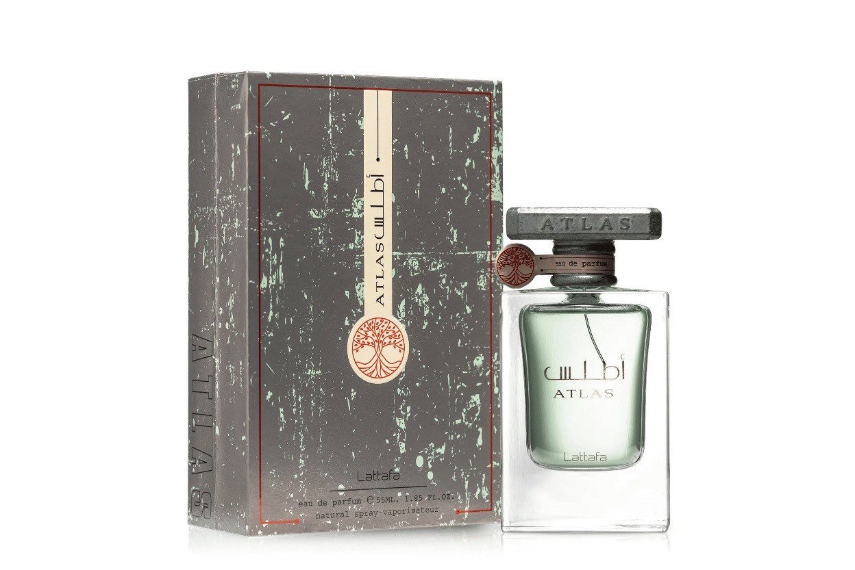 Lattafa Eau de Parfum Atlas Duft, Herrenduft, 55 ml, Ideal für Alltag, Büro und warme Jahreszeiten