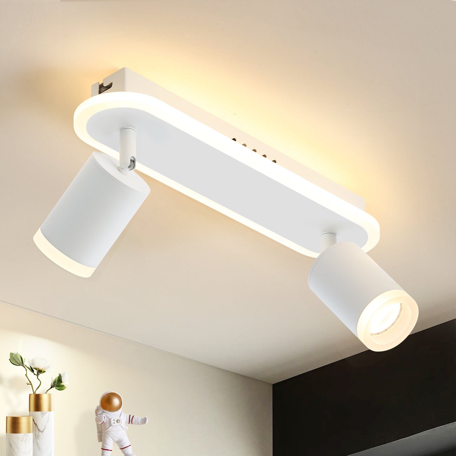 Deckenstrahler Deckenleuchte 2 Flammig -GU10 Metall Warmweiß für Schlafzimmer