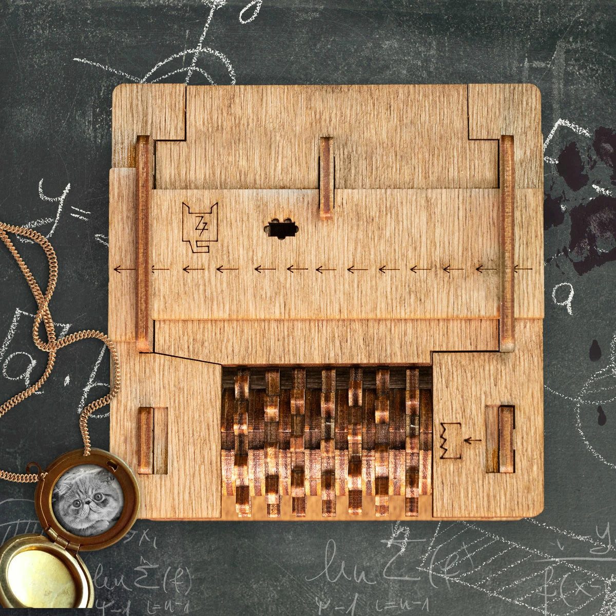iDventure 3D-Puzzle Cluebox Schrödingers Katze Rätselbox, 52 Puzzleteile