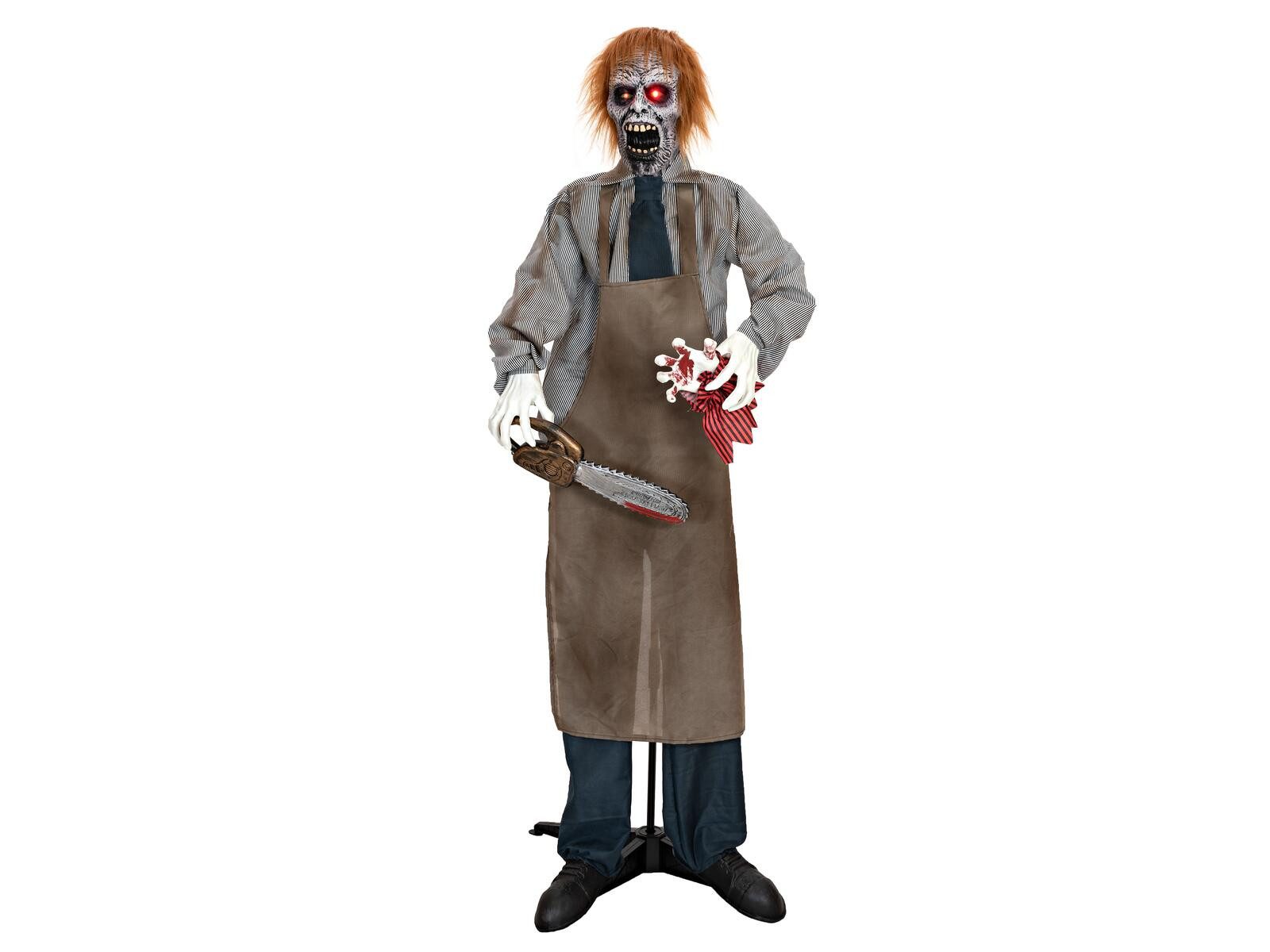 EUROPALMS Dekofigur EUROPALMS Halloween Figur Zombie mit Kettensäge, animiert, 170cm