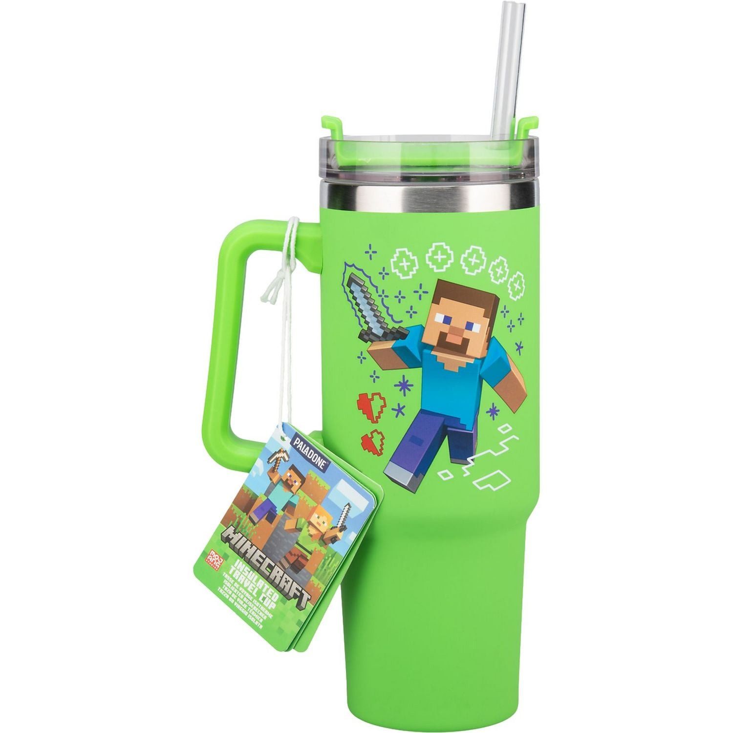 Tomik Toys Spiel Minecraft Green 900ml Multiway Travel Cup Straw