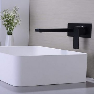 yozhiqu Waschtischarmatur Einhand-Badezimmerarmatur aus Kupfer mattschwarzem Waschtischmischer Die mattschwarze Oberfläche verleiht Badezimmer ein modernes Aussehen