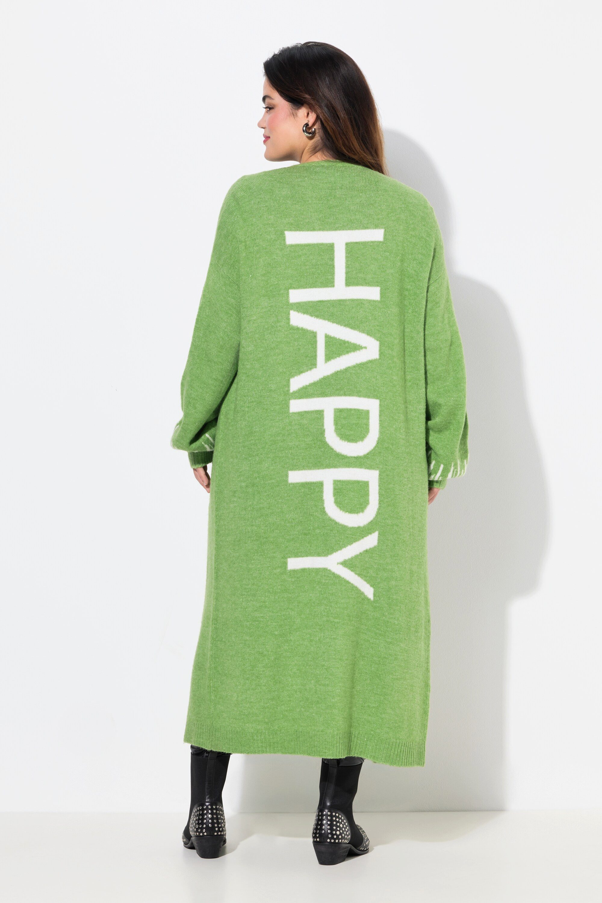 Angel of Style Strickjacke Long-Strickjacke Straight Fit HAPPY-Statements
