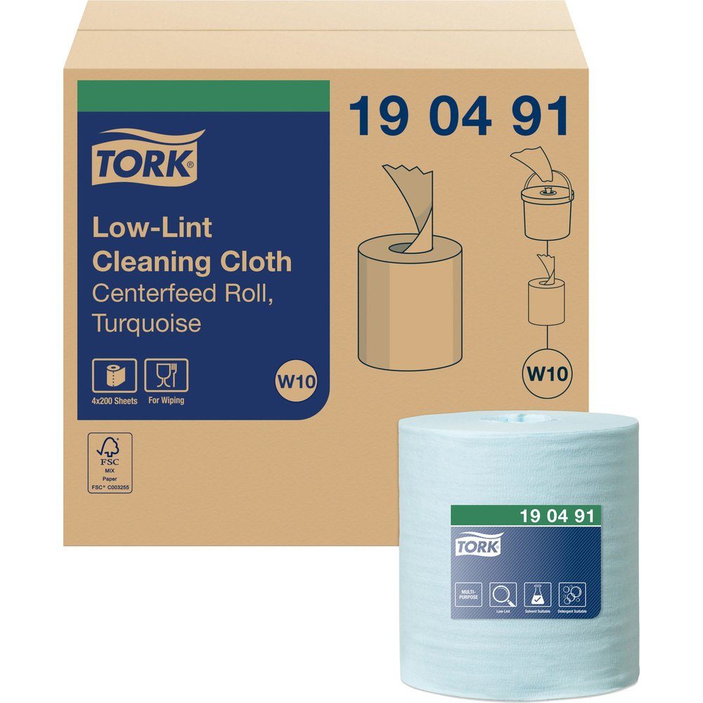 TORK Bienenwachstücher TORK Fusselarme Reinigungstücher im W10 Spendereimer, 1-lagig 190491