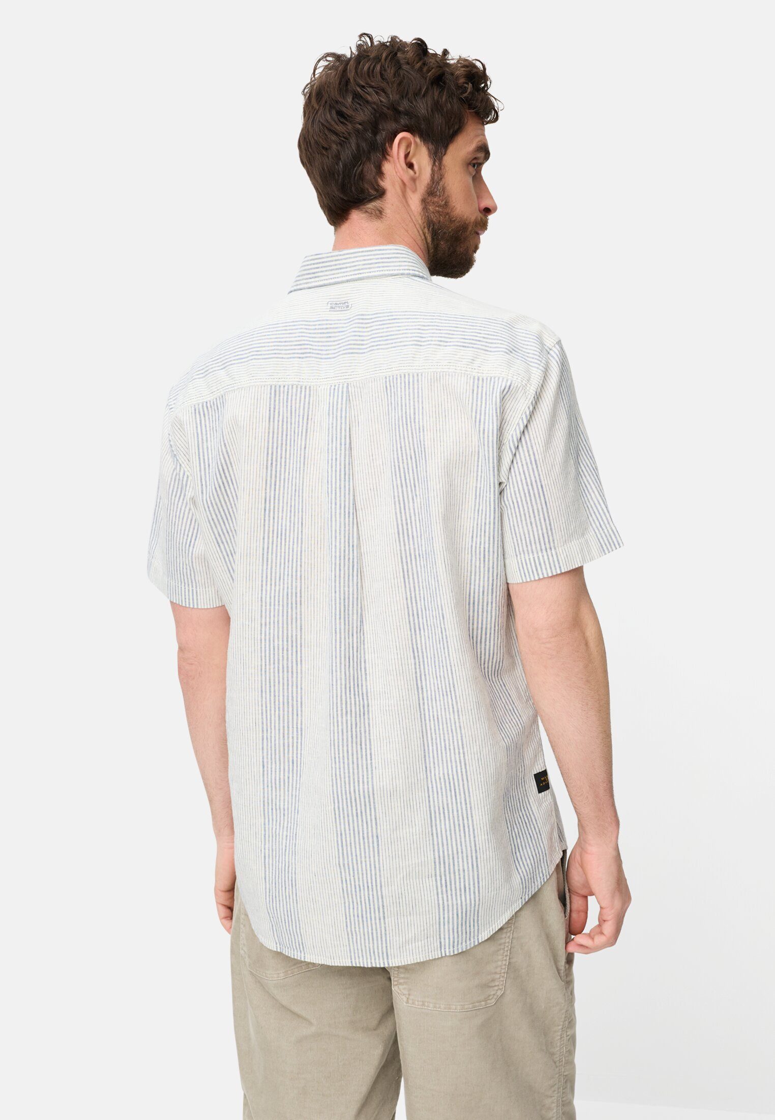 camel active Kurzarmhemd aus Leinenmix Kurzarm Button-Down