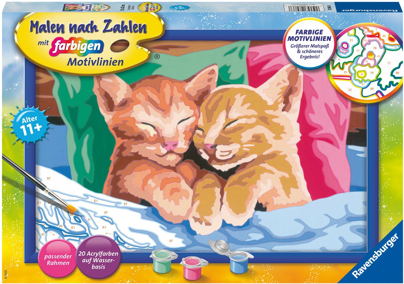 Ravensburger Раскрась по номерам Verschmuste Kätzchen, Made in Europe