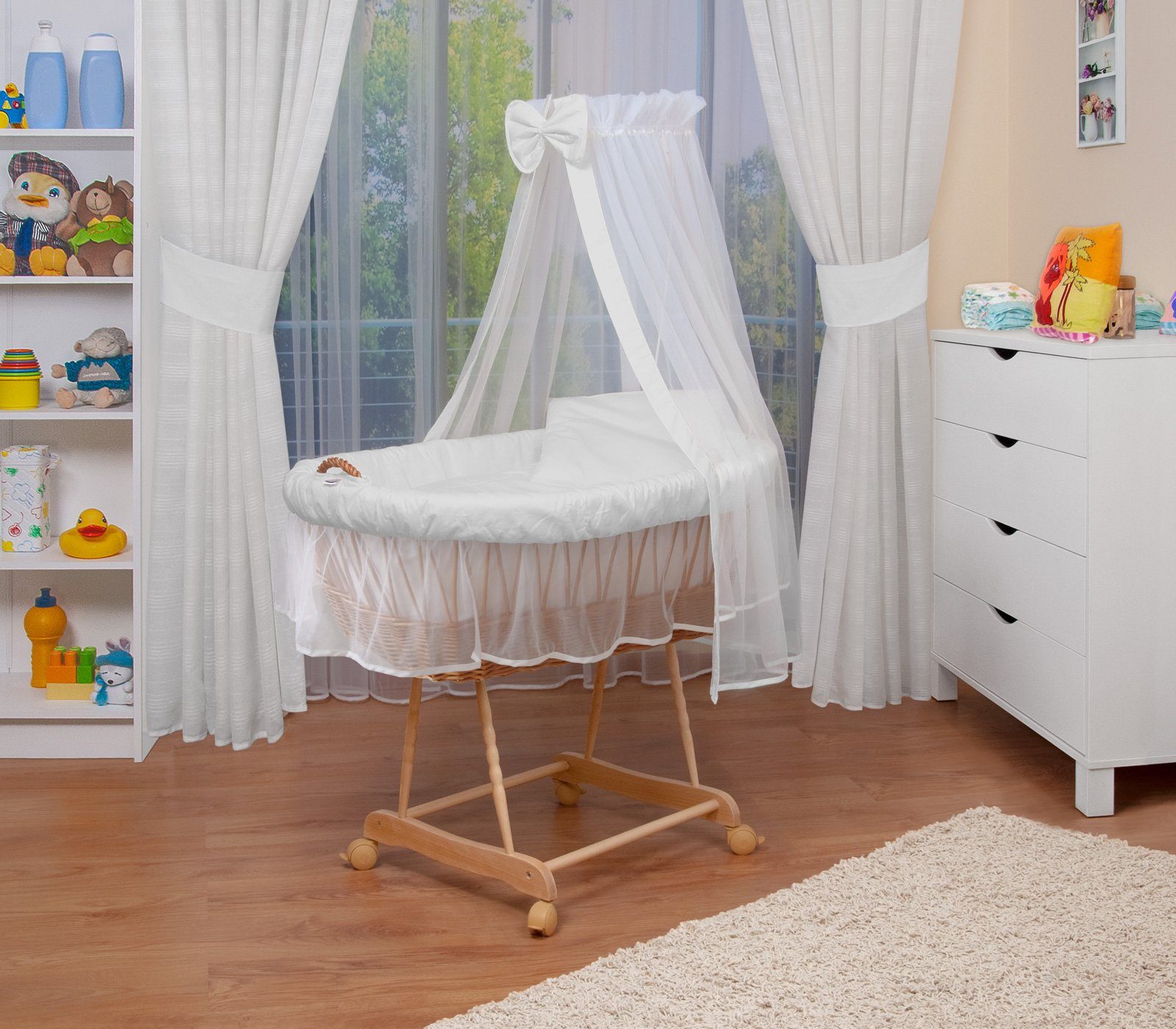 Waldin Stubenwagen Waldin Baby Stubenwagen-Set mit Ausstattung,XXL