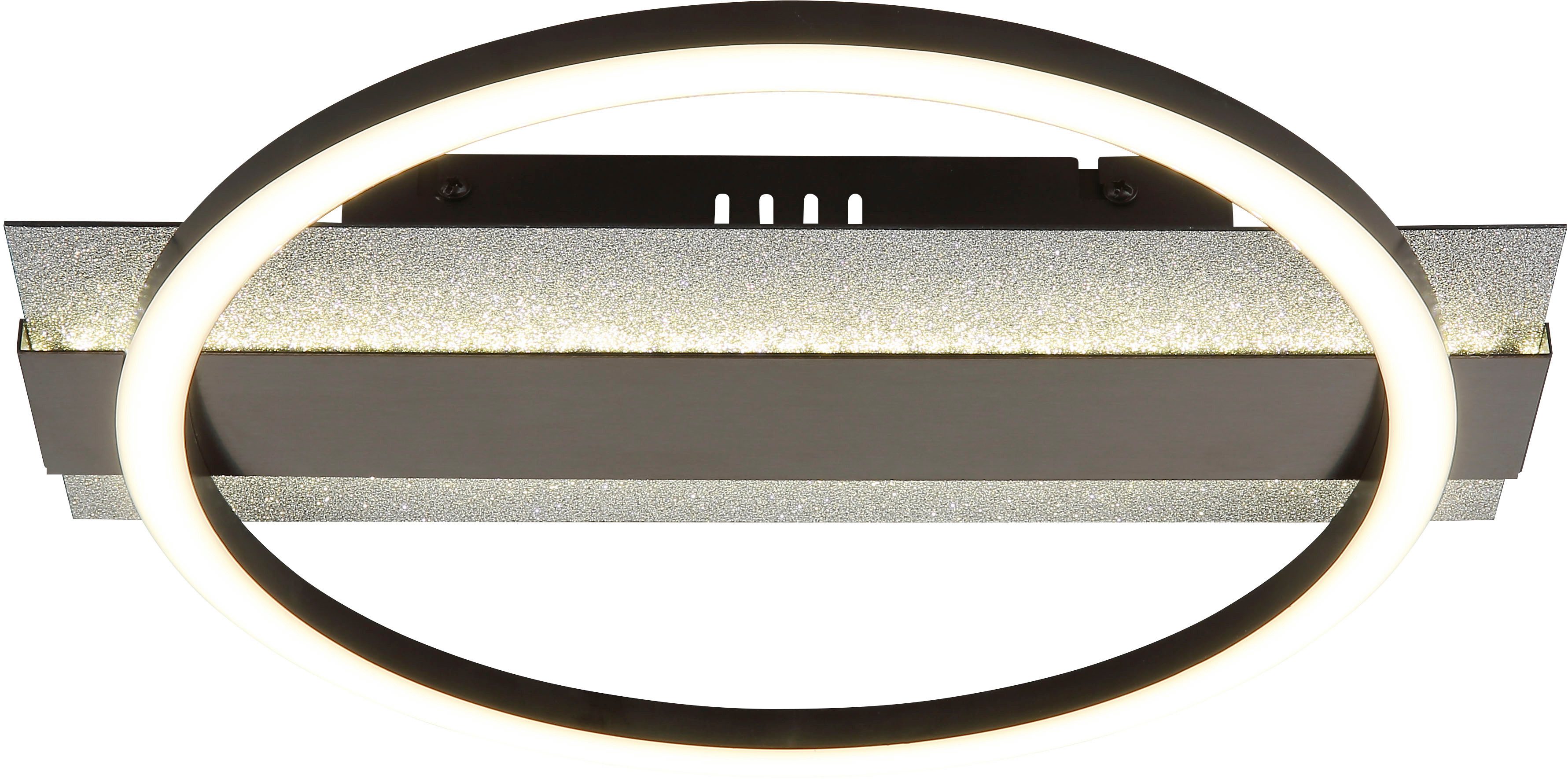 GLOBO LIGHTING Deckenleuchte NORBERTO, LED fest integriert, Warmweiß, Deckenleuchte Schwarz/Silber, Opal, Memory, LED 24W