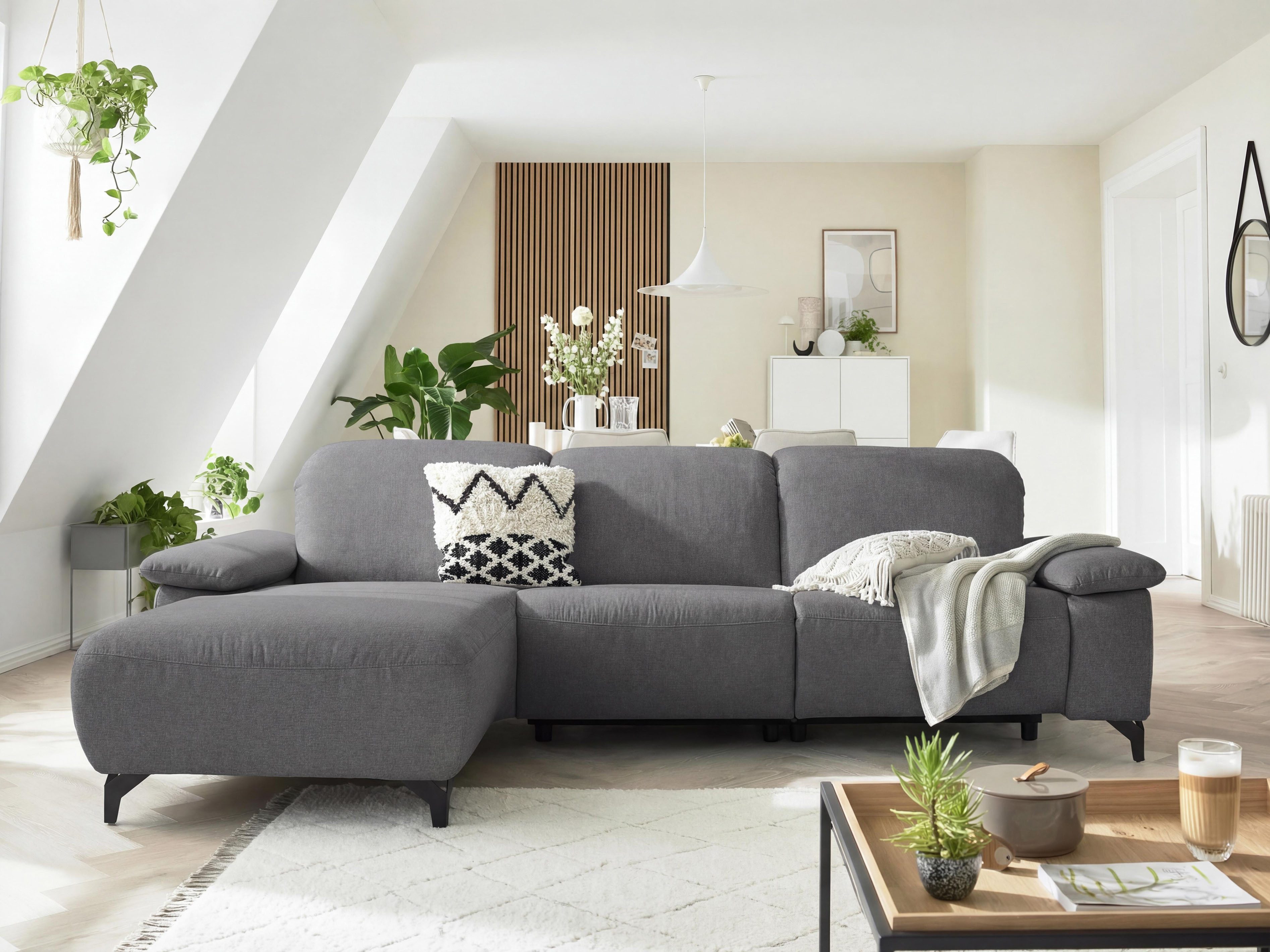 Musterring Ecksofa MR370 mit/ohne Relaxfunktion, verschiedene Unterfederungen zur Auswahl, Farbe, Material, Sitzkomfort und Funktion wählbar, Maße 280 x 180 cm
