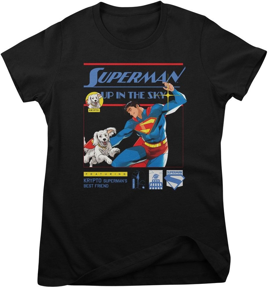Superman T-Shirt Superman Up In The Sky Girly Tee