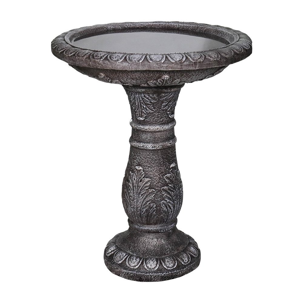Rutaqian Gartenbrunnen 62 cm Höhe x 51 cm Durchmesser, Vogelbadbrunnen aus faserverstärktem Beton (ohne Vogel)