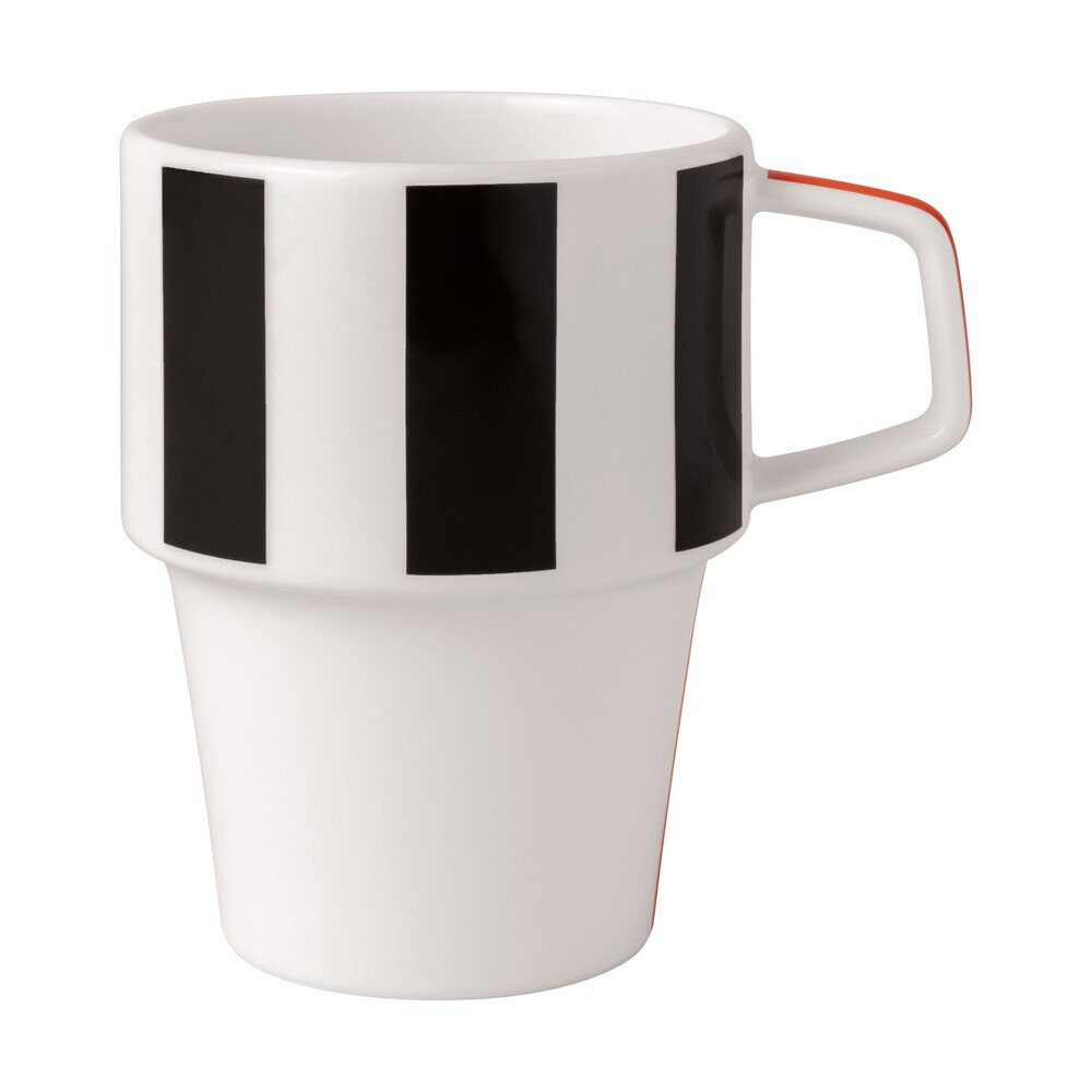 Villeroy & Boch Becher Henkelbecher 0,32 l Memphis Collection, 1-tlg., Premium Porcelain, Henkelbecher, Kaffeebecher, Tasse, 320 ml, Made in Germany, weiß