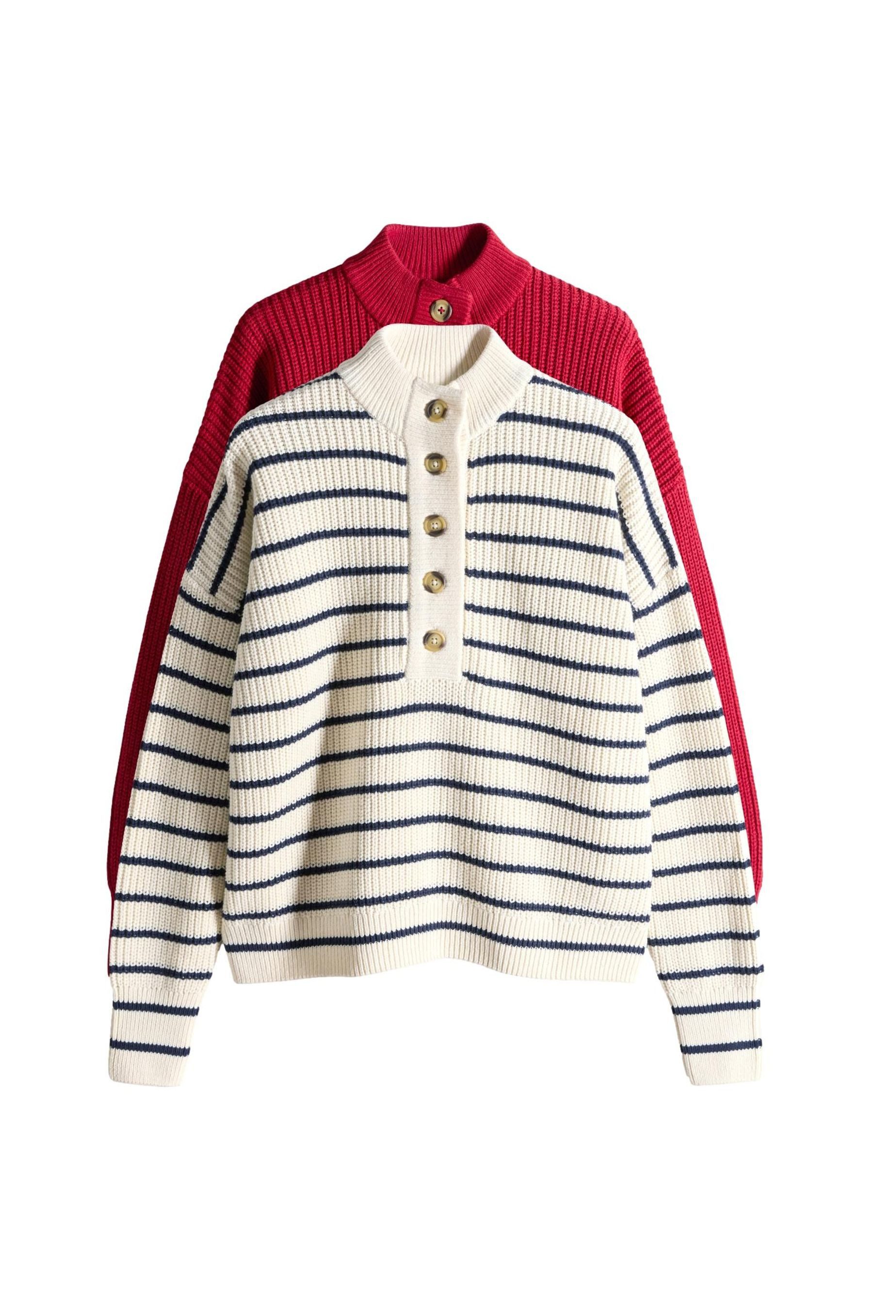 The Set Strickpullover The Set Strickpullover mit Knopfkragen, 2er-Pack (2- günstig online kaufen