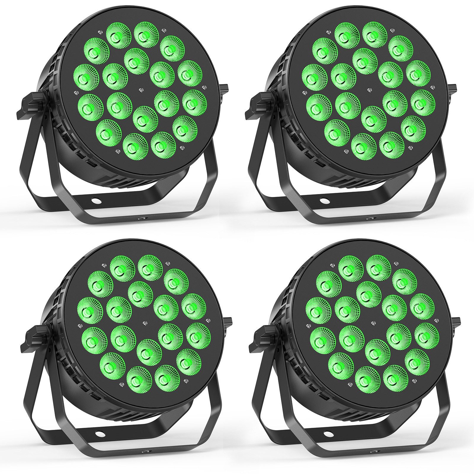 ZonQoonz Discolicht 18×10W RGBW 4-in-1 LED DJ PAR Strahler für die Party DJ Discos