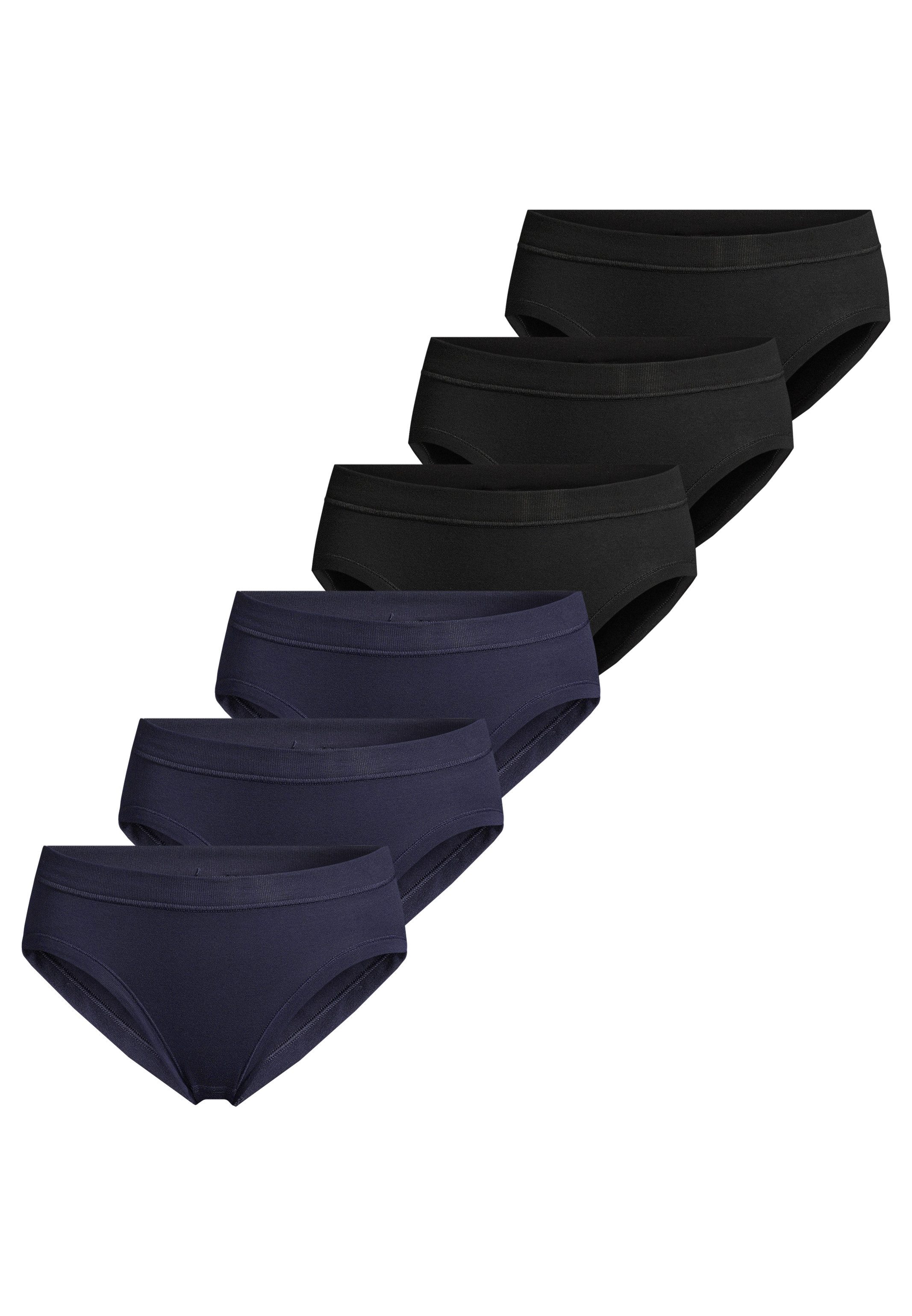 conta Hüftslip 6er Pack Feinripp (Spar-Set, 6-St) Hüftslip - Baumwolle - Blickdicht - Komfortabler Weichbund