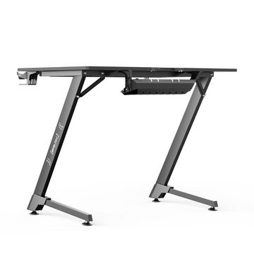 pro.tec Gamingtisch, »Oakland« Computertisch mit Getränkehalter 100 x 60 cm Schwarz